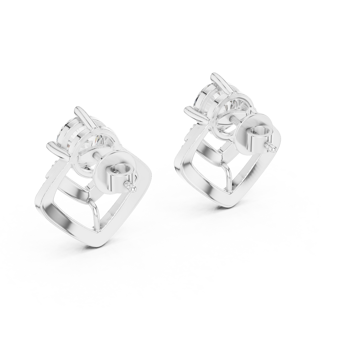 Chevron Diamond Stud Earrings