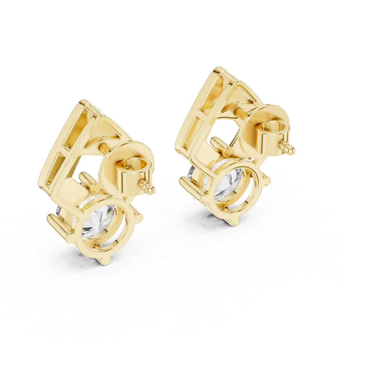Geometric Diamond Drop Earrings