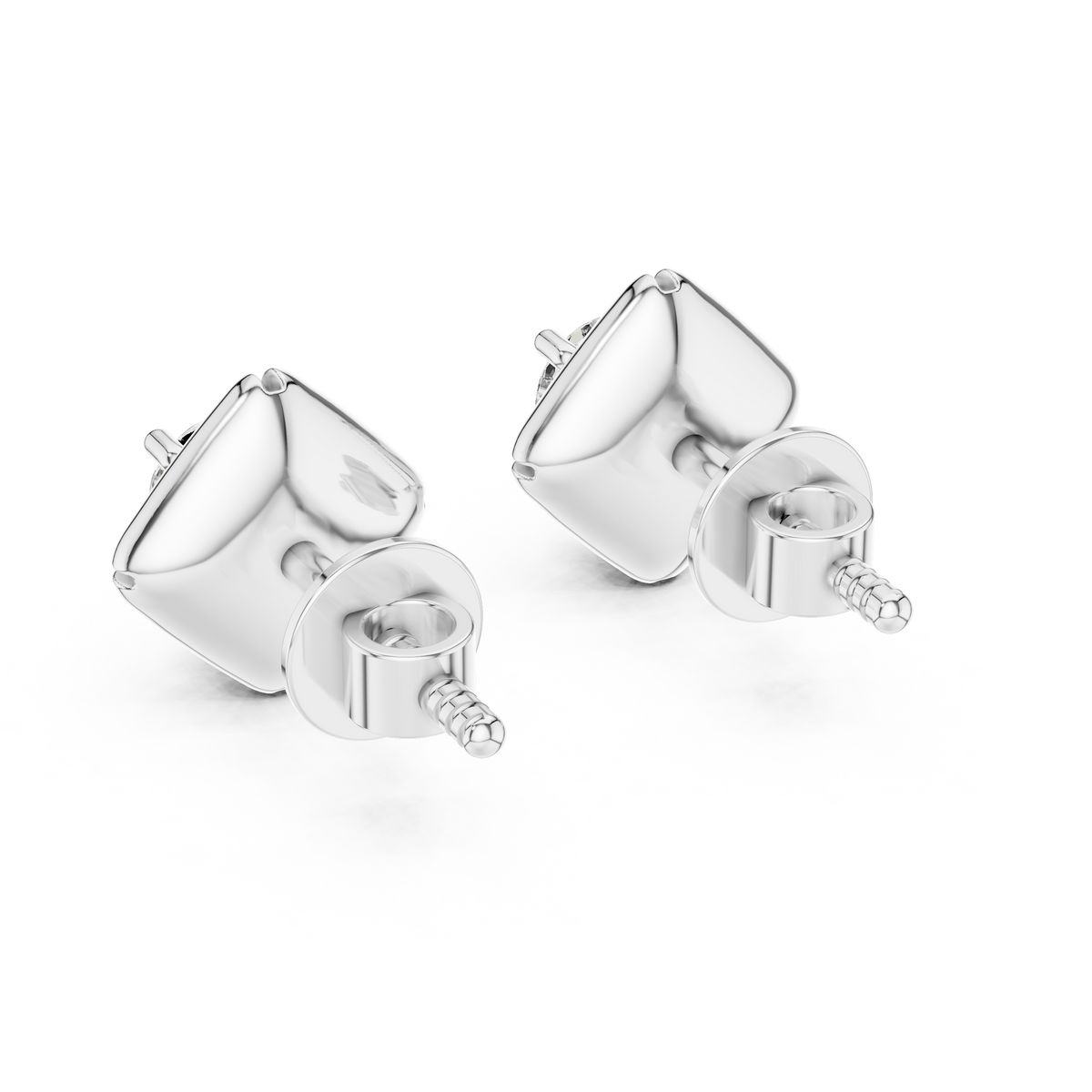 Kite Bezel Solitaire Diamond Stud Earrings