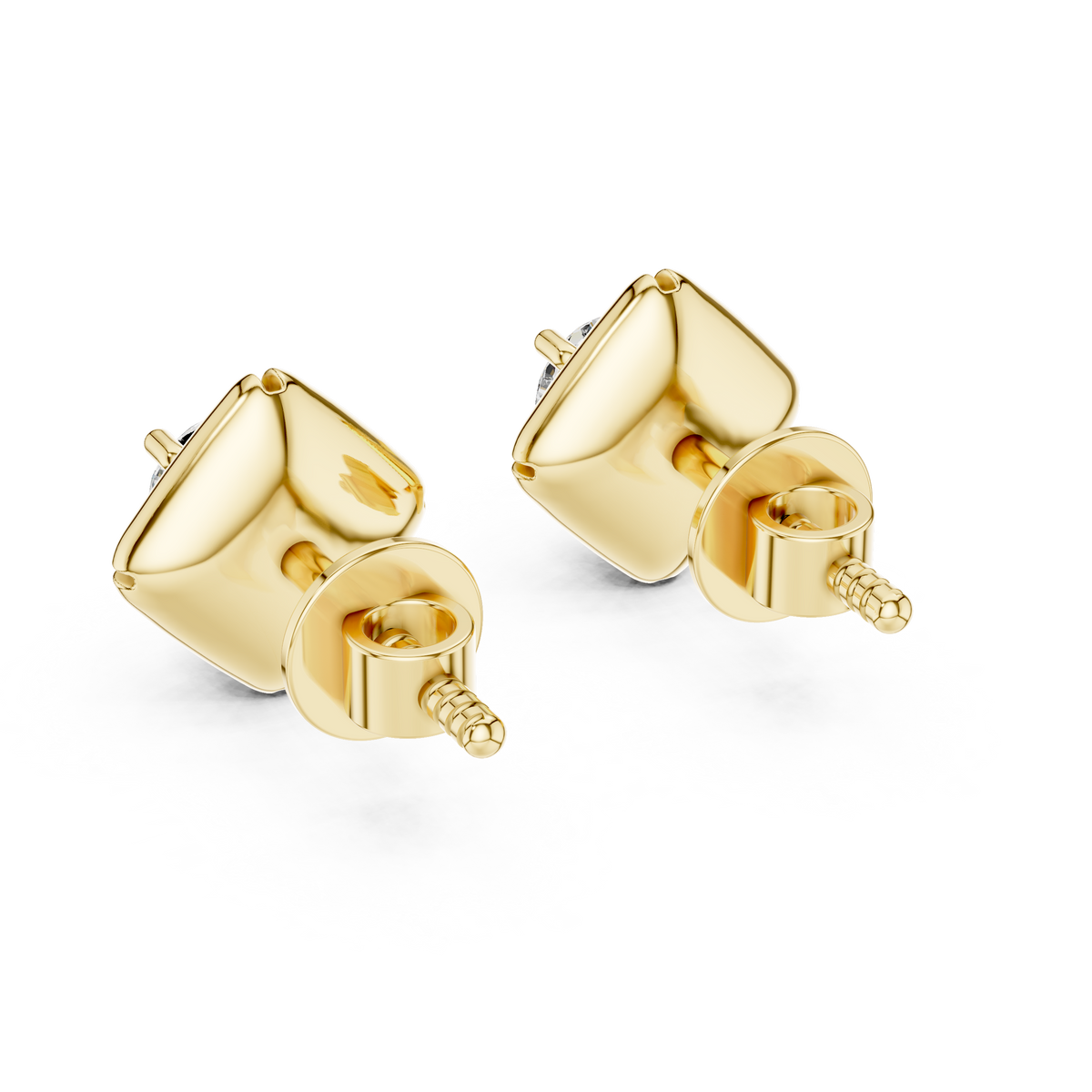 Kite Bezel Solitaire Diamond Stud Earrings