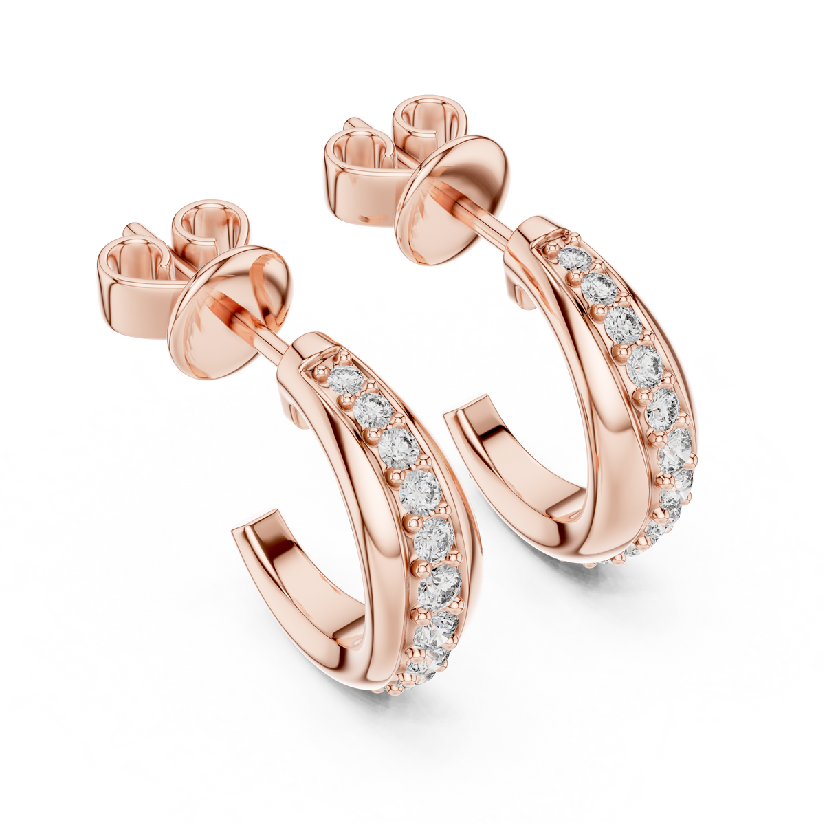 Classic Pave Diamond Hoop Earrings