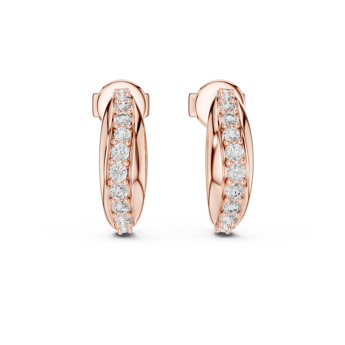 Classic Pave Diamond Hoop Earrings