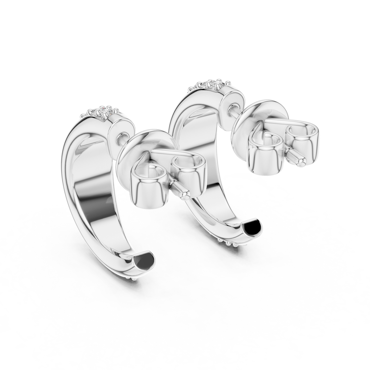 Classic Pave Diamond Hoop Earrings