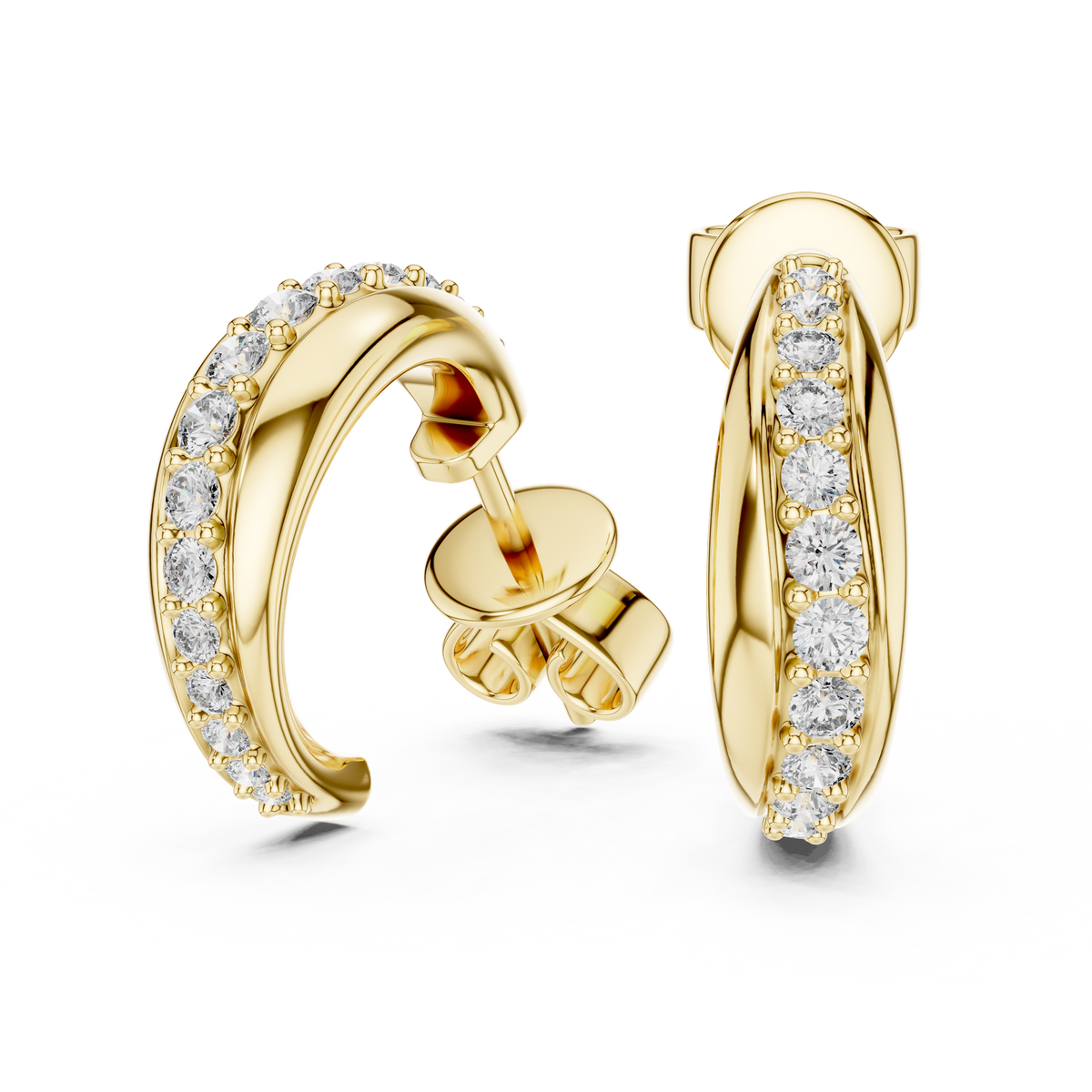Classic Pave Diamond Hoop Earrings