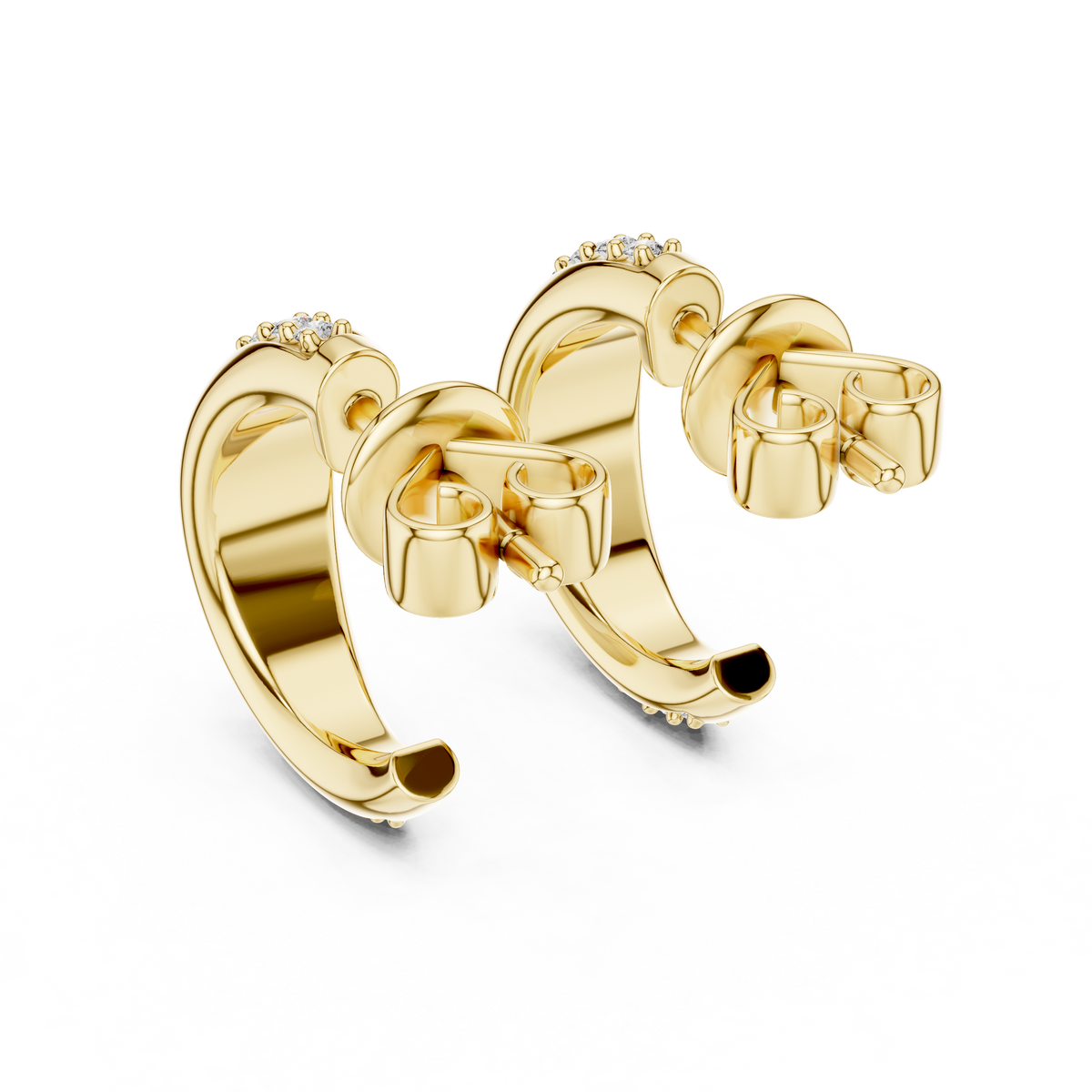 Classic Pave Diamond Hoop Earrings
