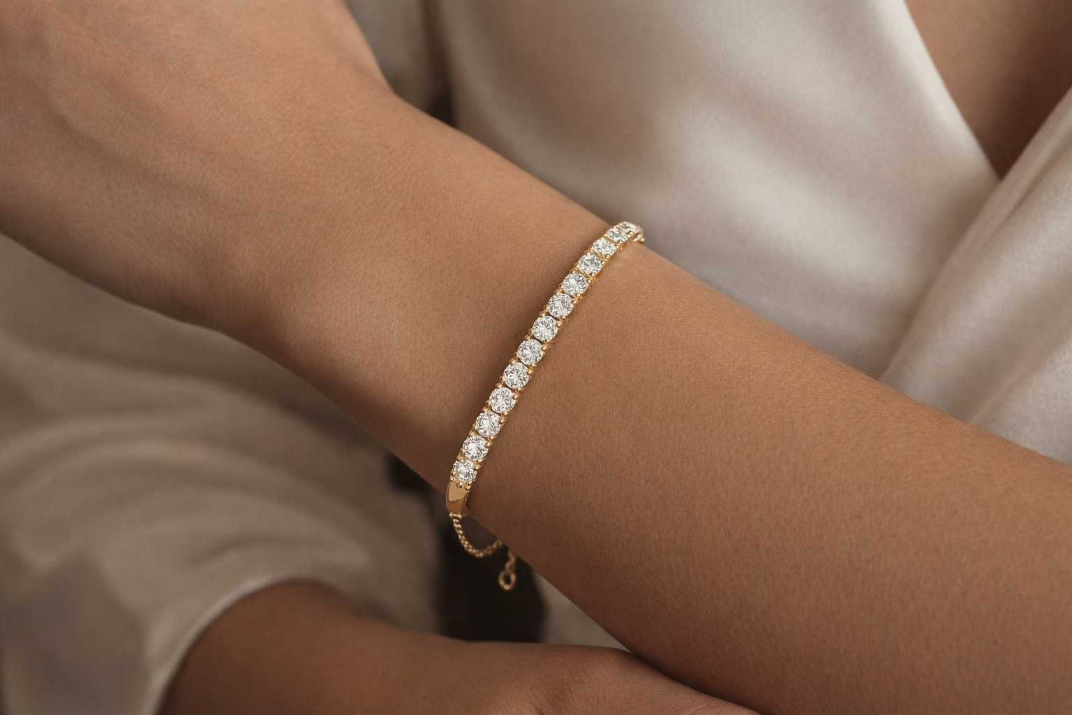Arc Diamond Station Bracelet