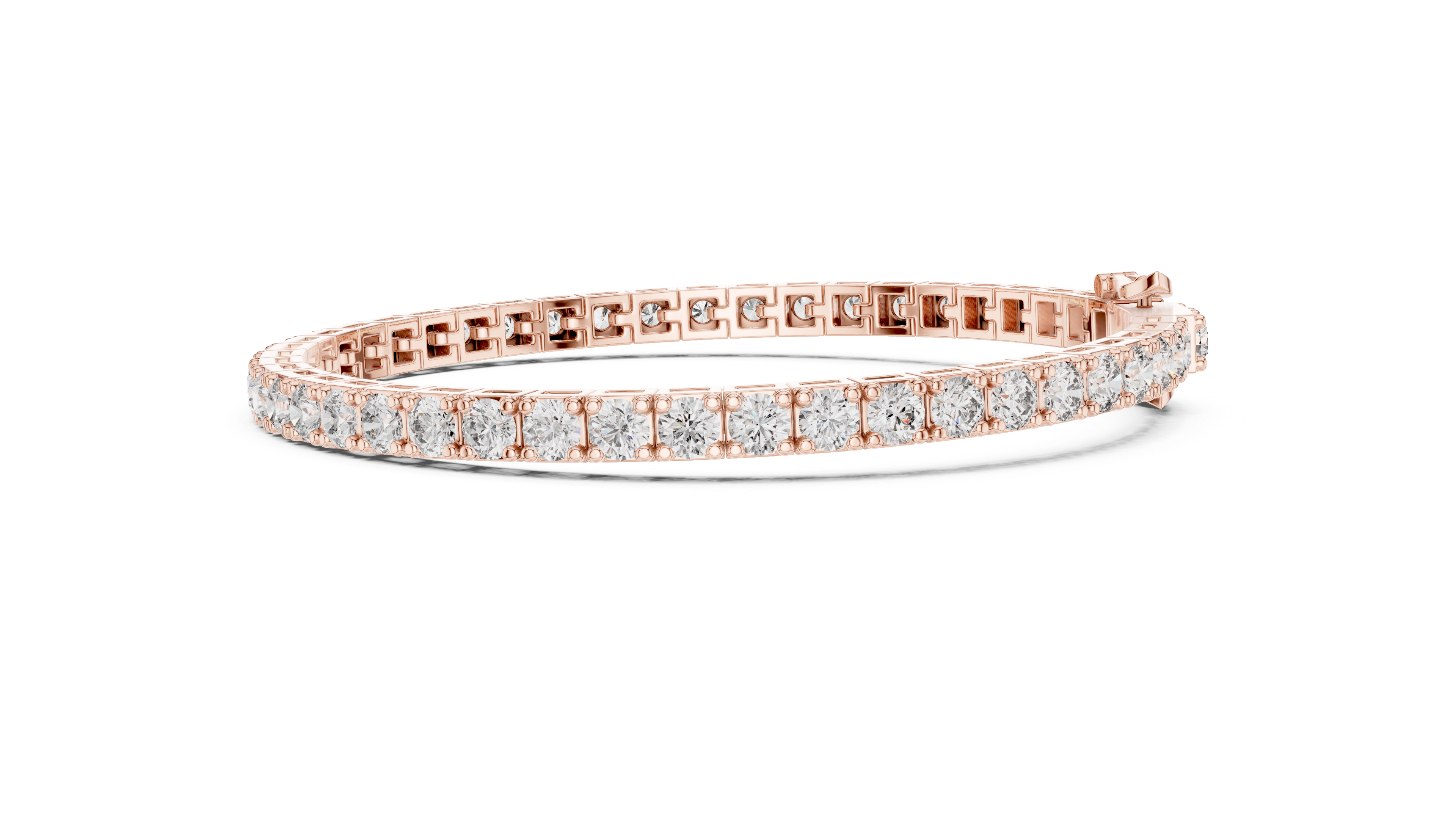 Collet Arc Diamond Bracelet in Rose Gold - VYKA Diamonds