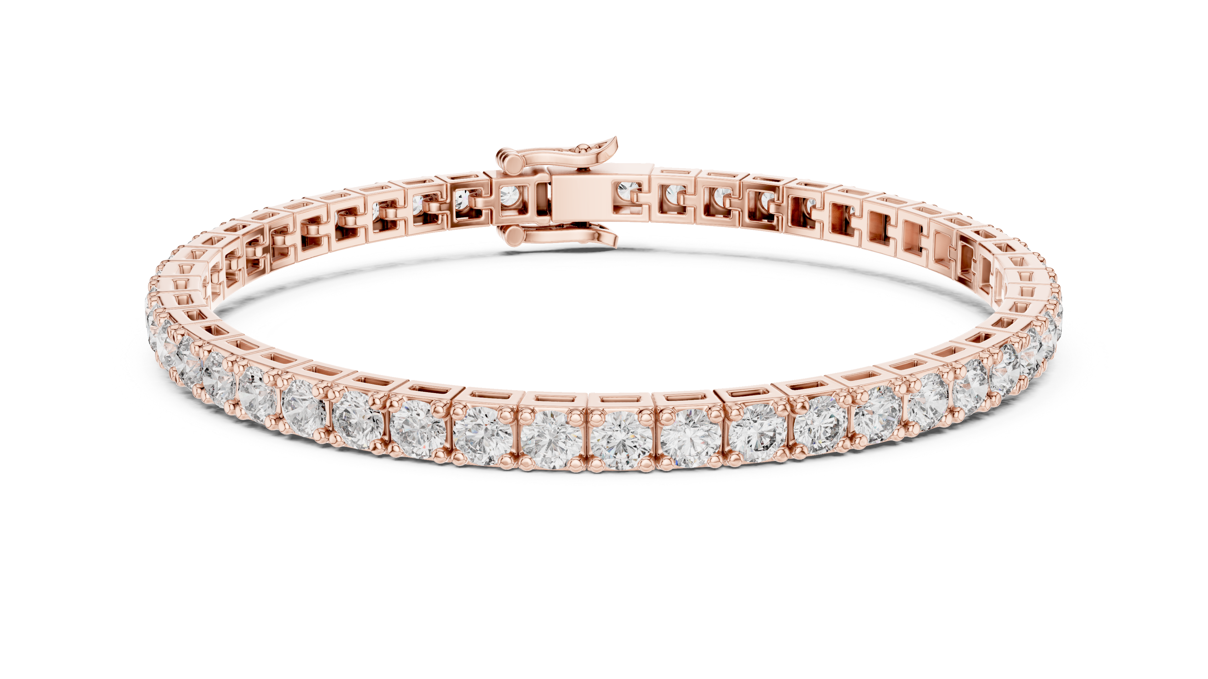 Collet Arc Diamond Bracelet in Rose Gold - VYKA Diamonds