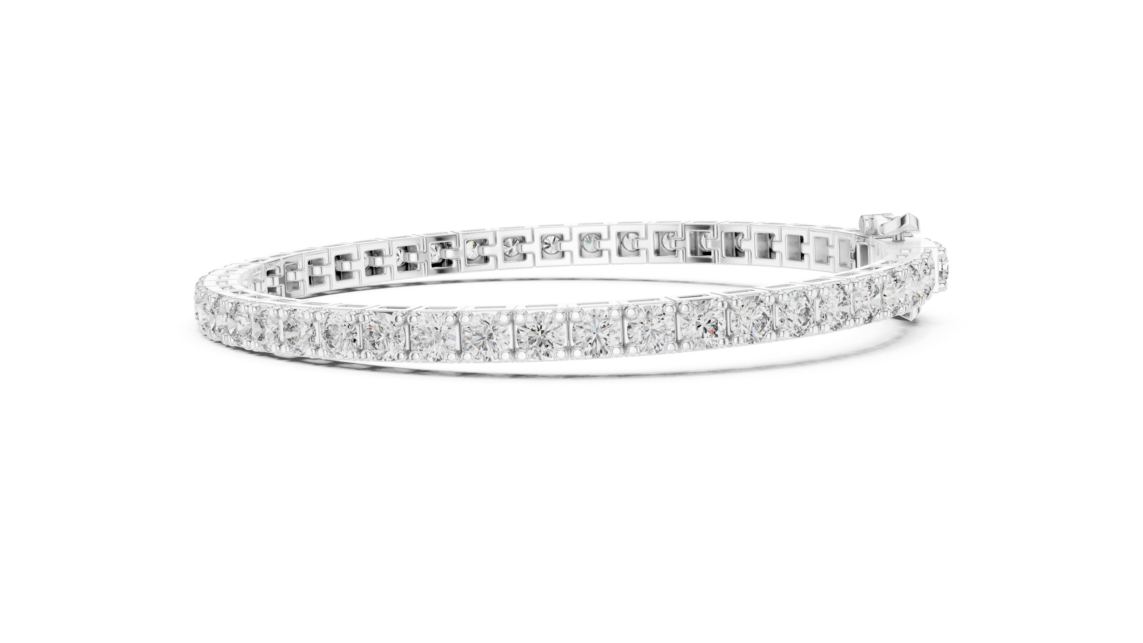 Collet Arc Diamond Bracelet in White Gold - VYKA Diamonds