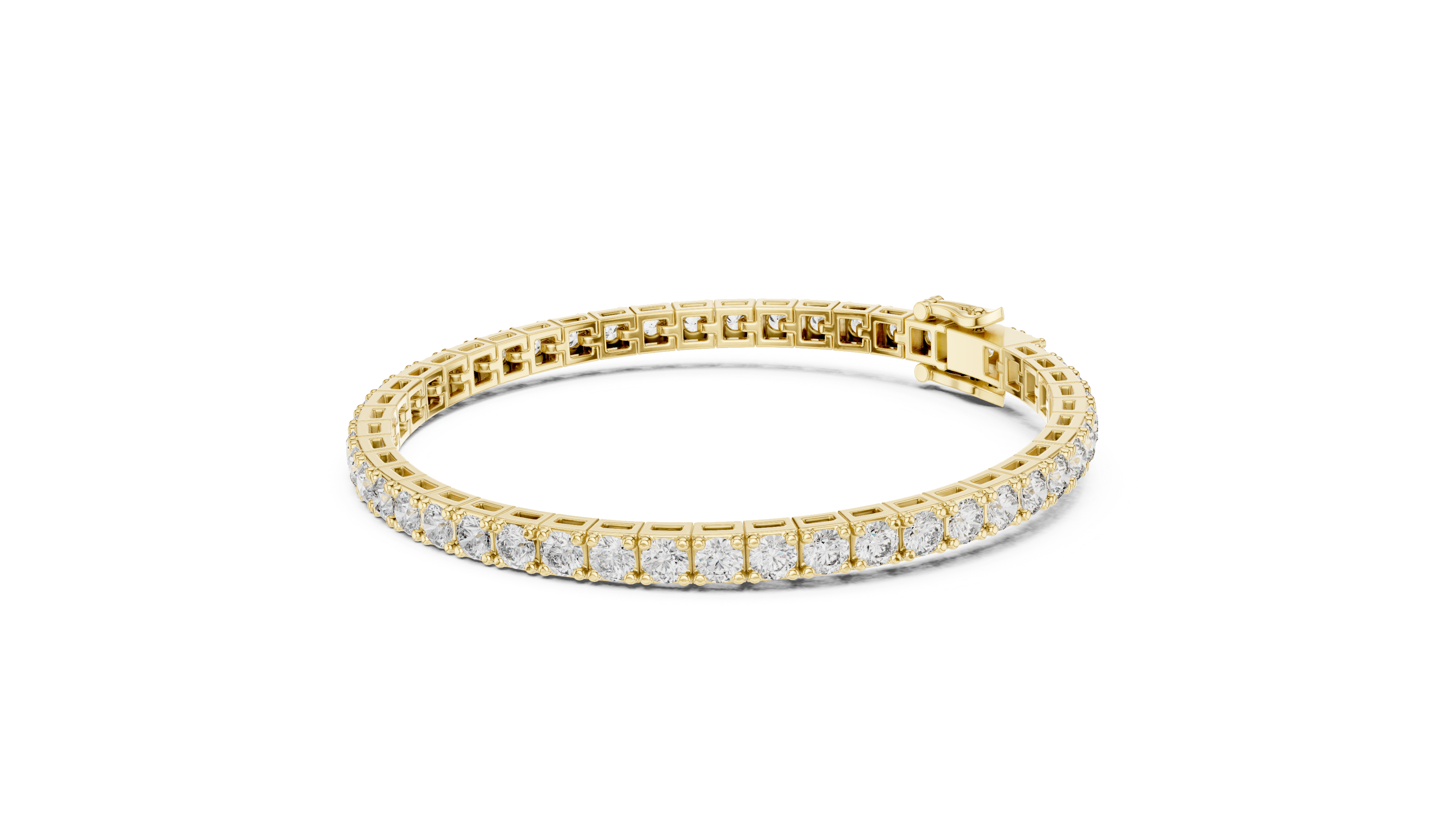 Collet Arc Diamond Bracelet in Yellow Gold - VYKA Diamonds