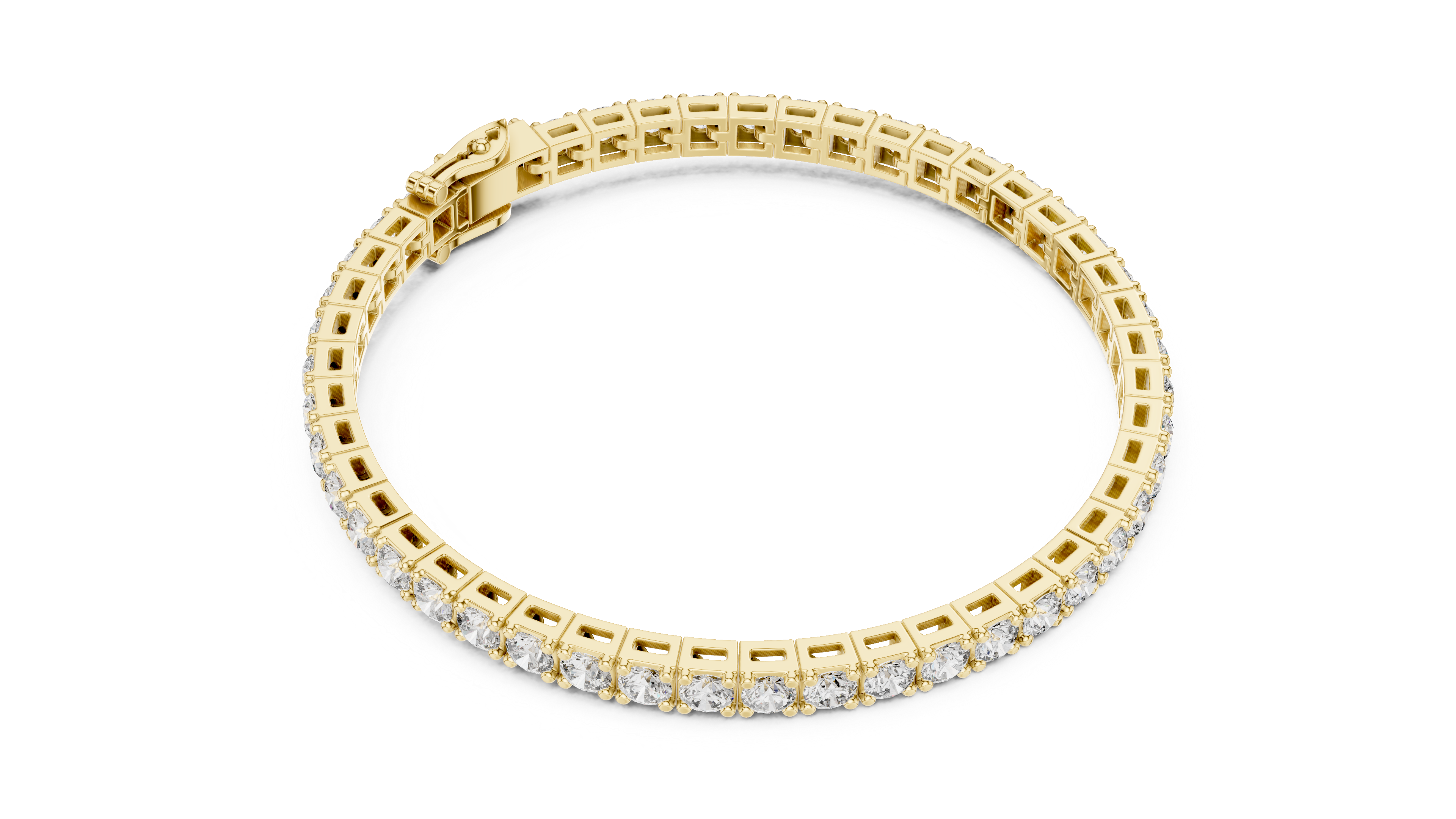 Collet Arc Diamond Bracelet in Yellow Gold - VYKA Diamonds