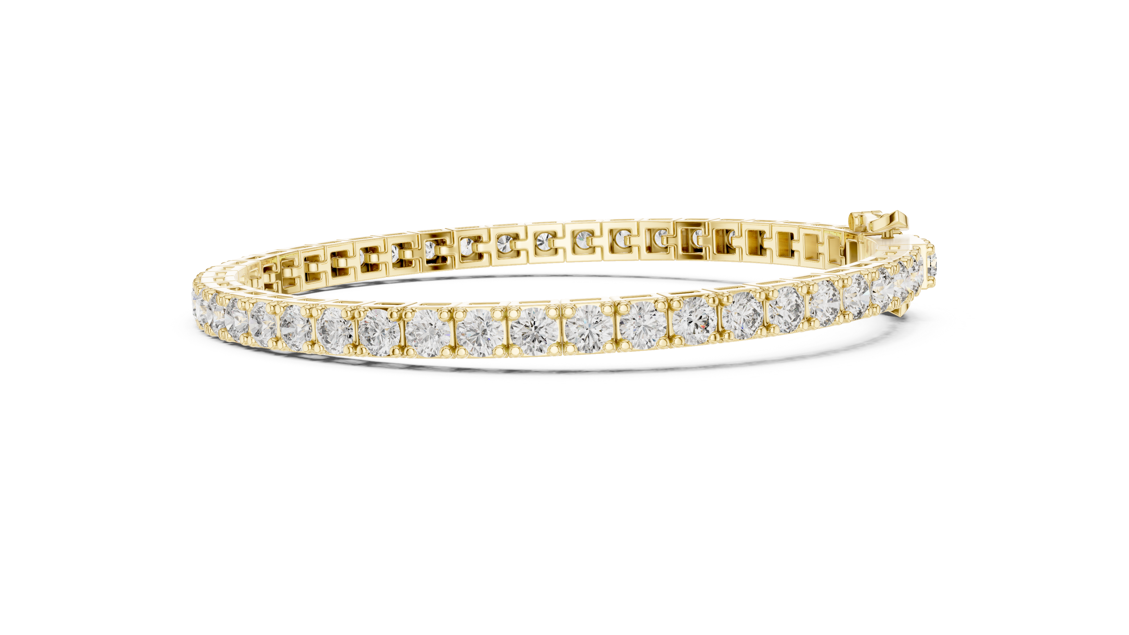 Collet Arc Diamond Bracelet in Yellow Gold - VYKA Diamonds