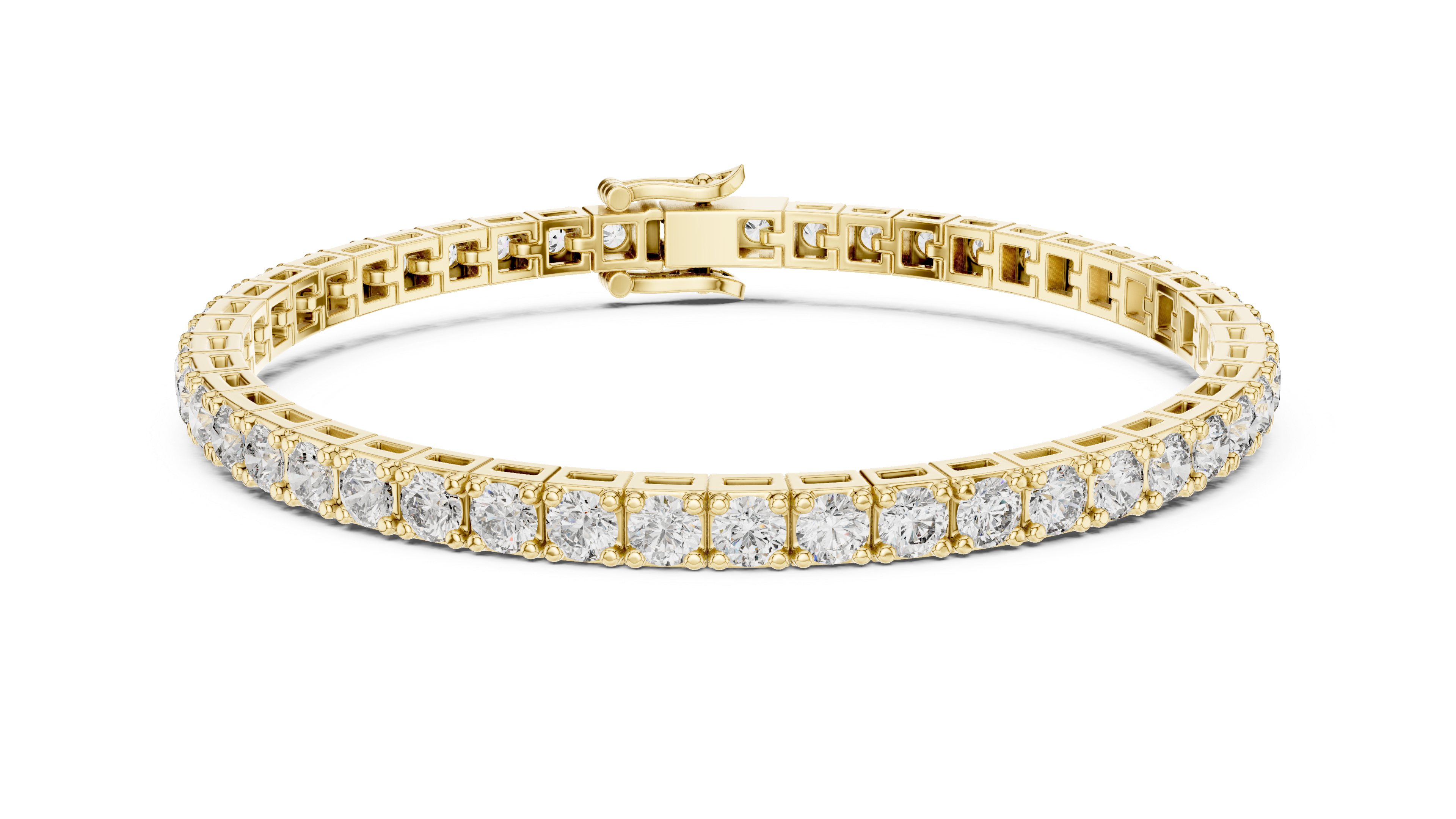 Collet Arc Diamond Bracelet in Yellow Gold - VYKA Diamonds