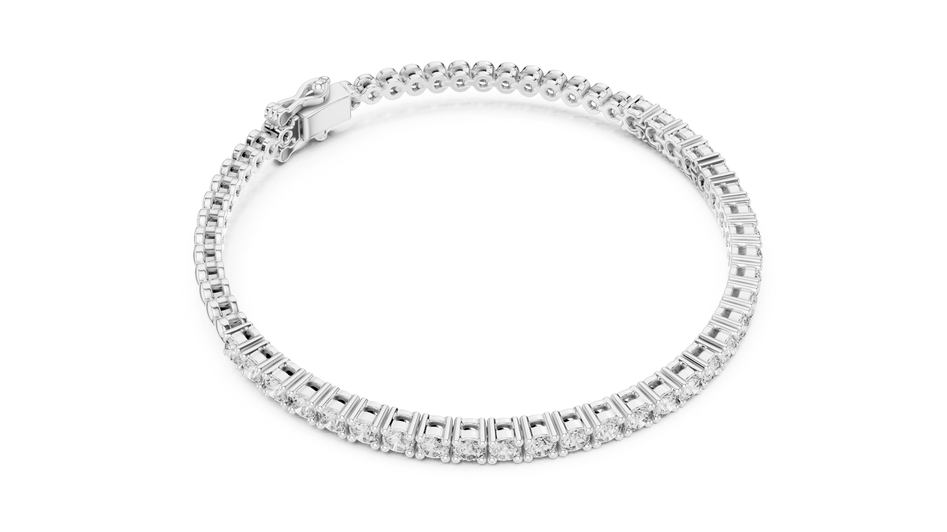 Petite Collet Diamond Bracelet in White Gold - VYKA Diamonds
