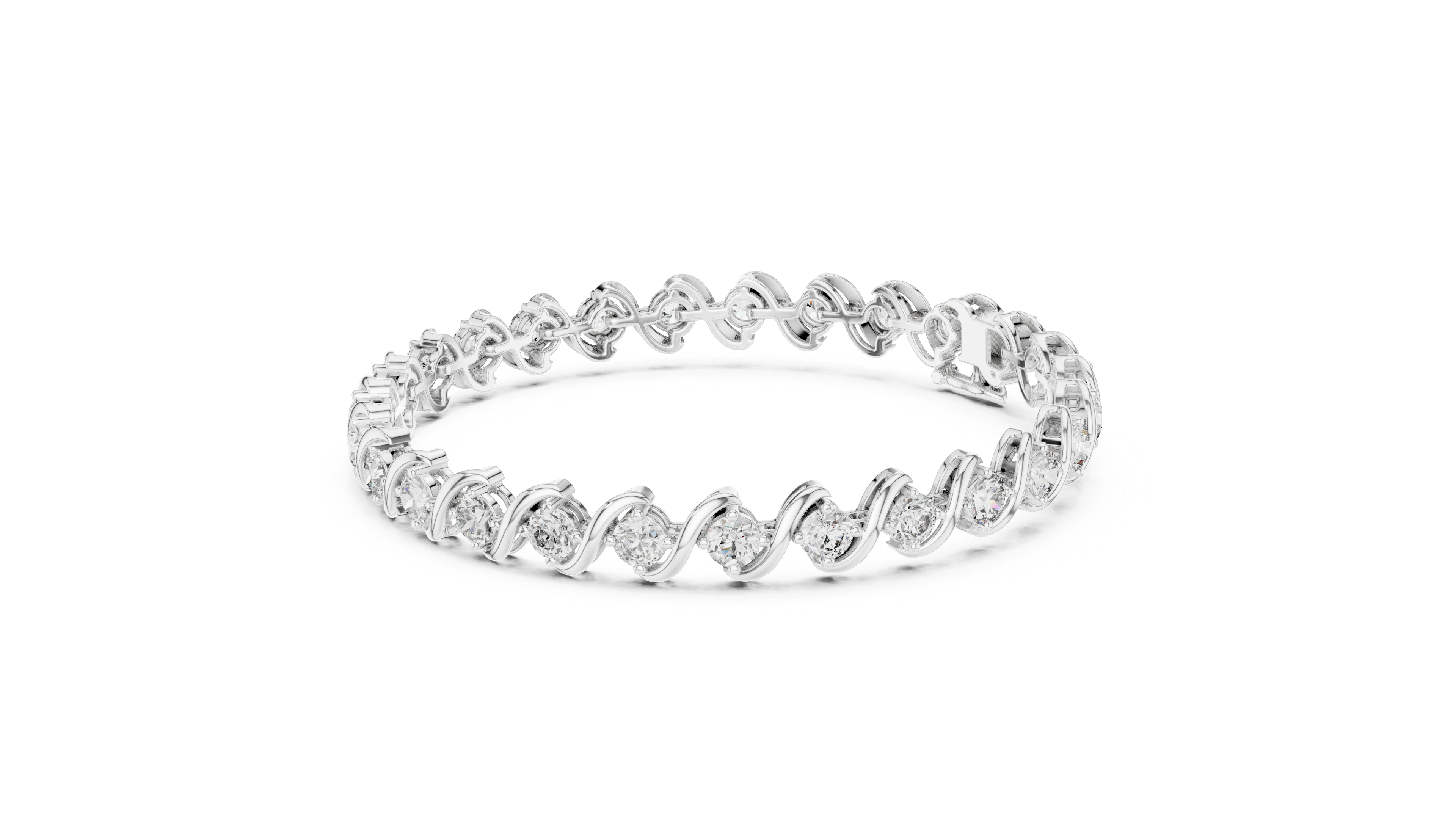 سوار كوليه متدرج in White Gold - VYKA Diamonds