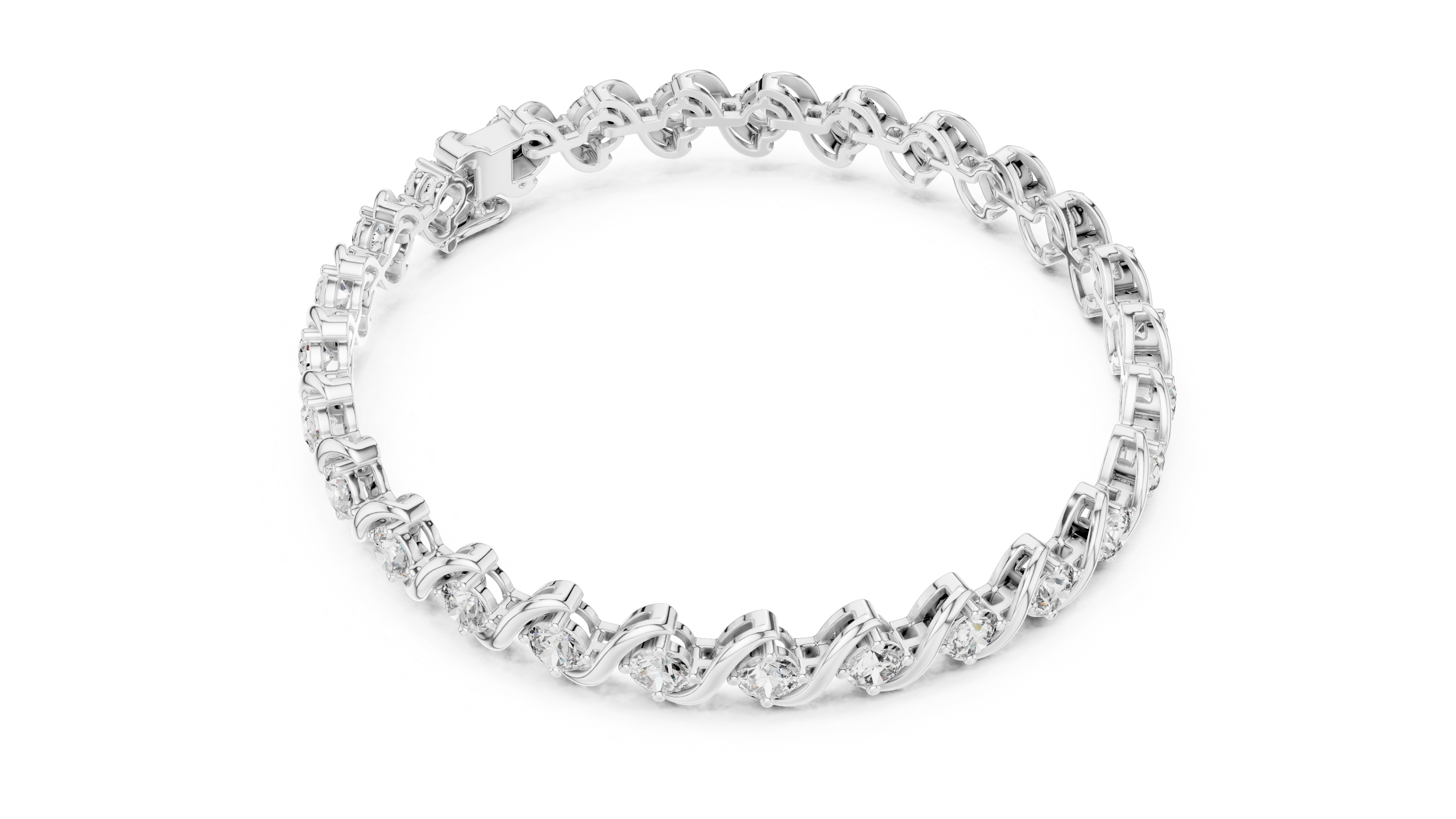 سوار كوليه متدرج in White Gold - VYKA Diamonds
