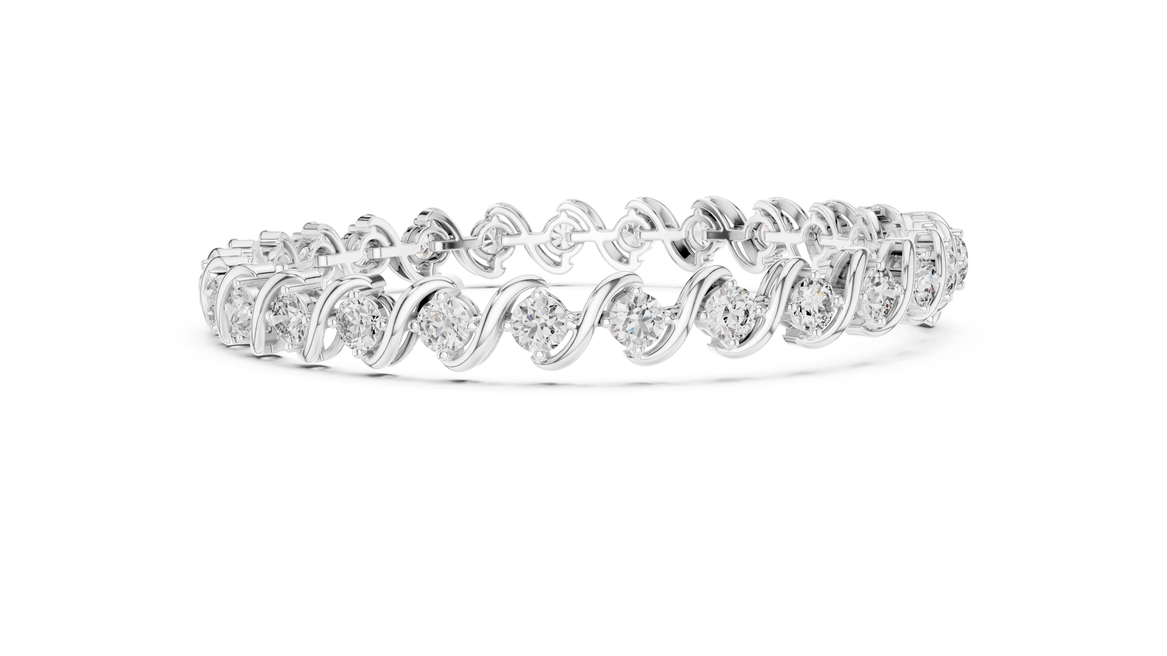 سوار كوليه متدرج in White Gold - VYKA Diamonds