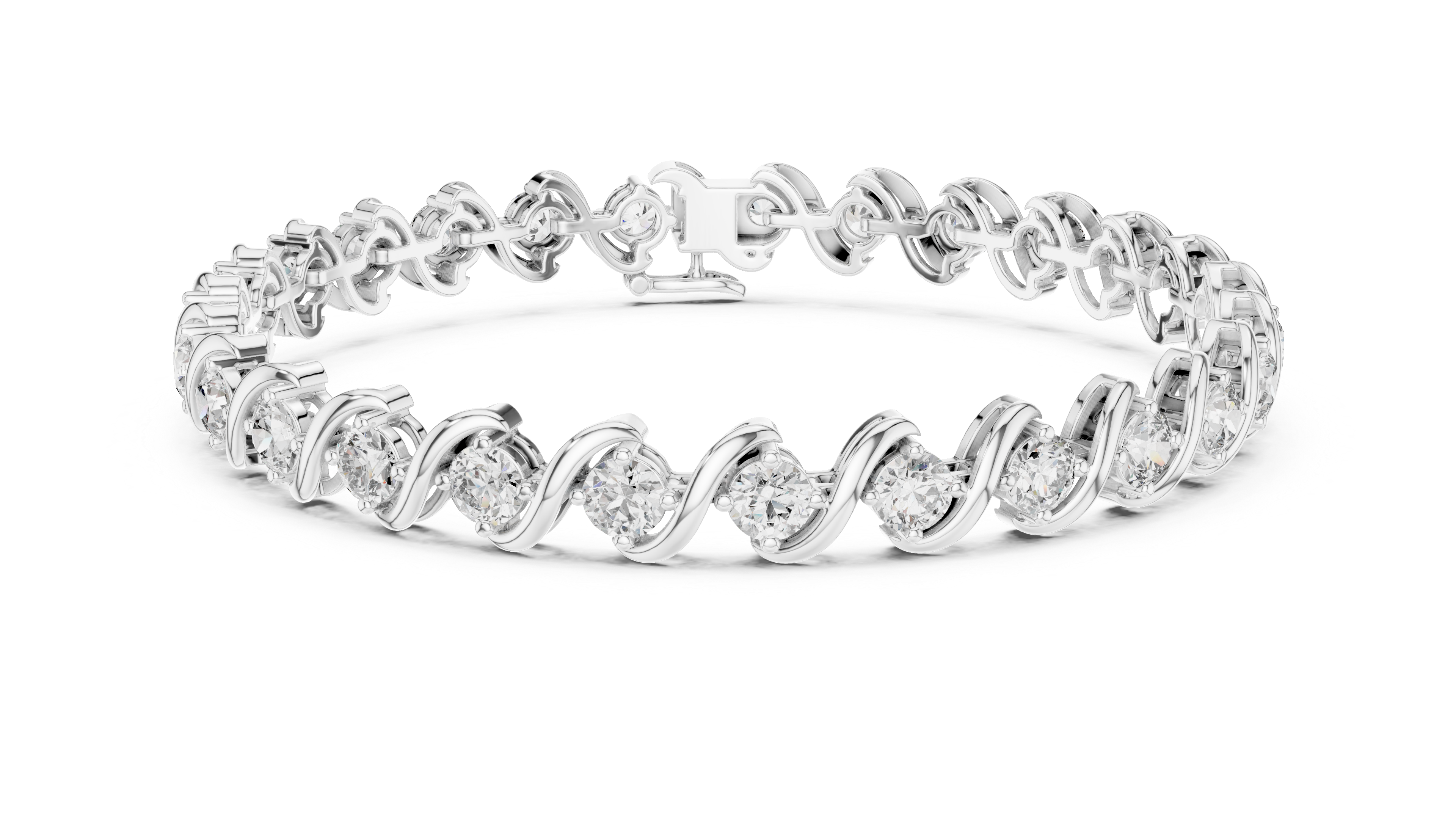 سوار كوليه متدرج in White Gold - VYKA Diamonds