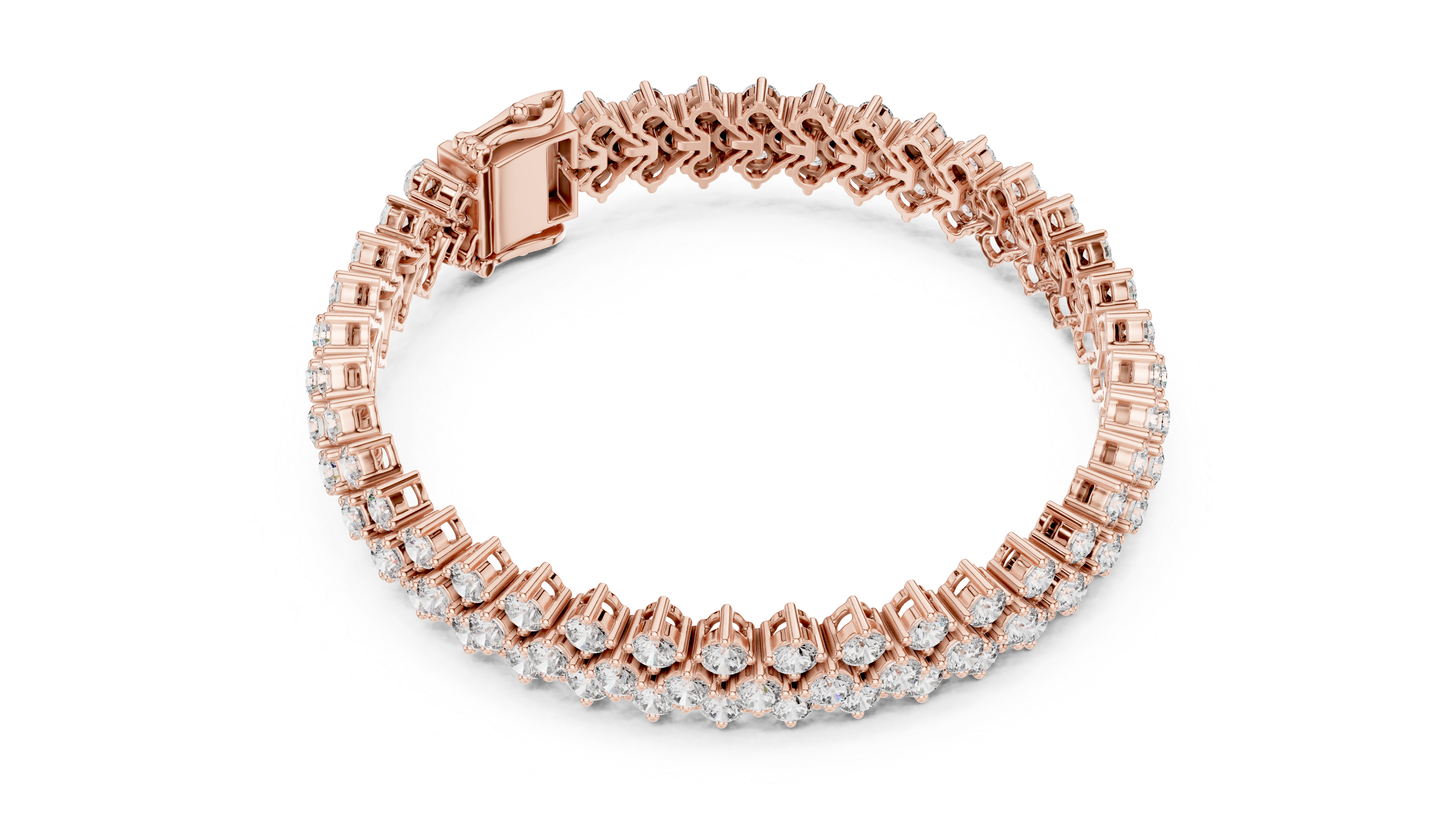 Micro Collet Diamond Band in Rose Gold - VYKA Diamonds