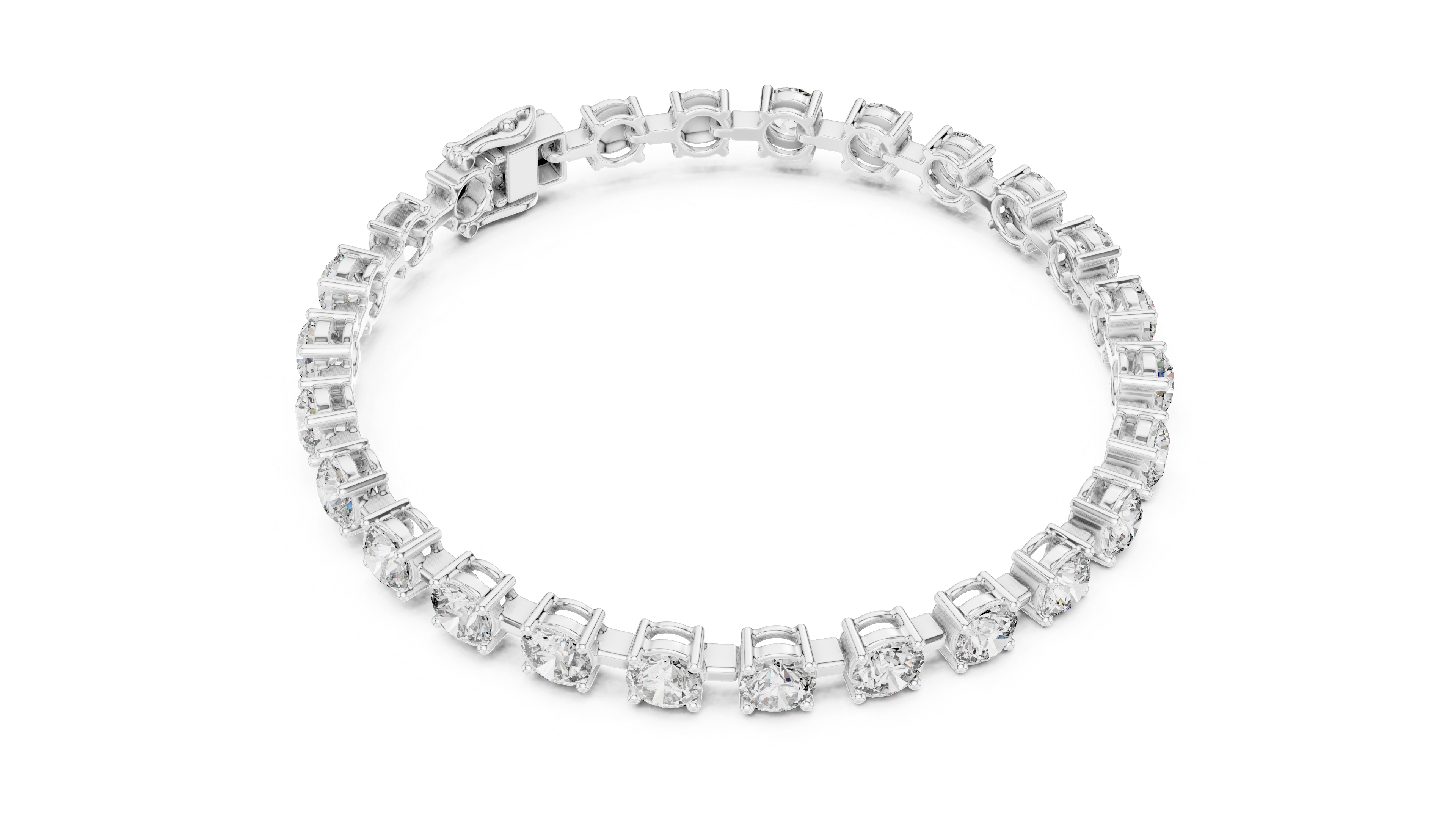 سوار كوليه سوليتير in White Gold - VYKA Diamonds
