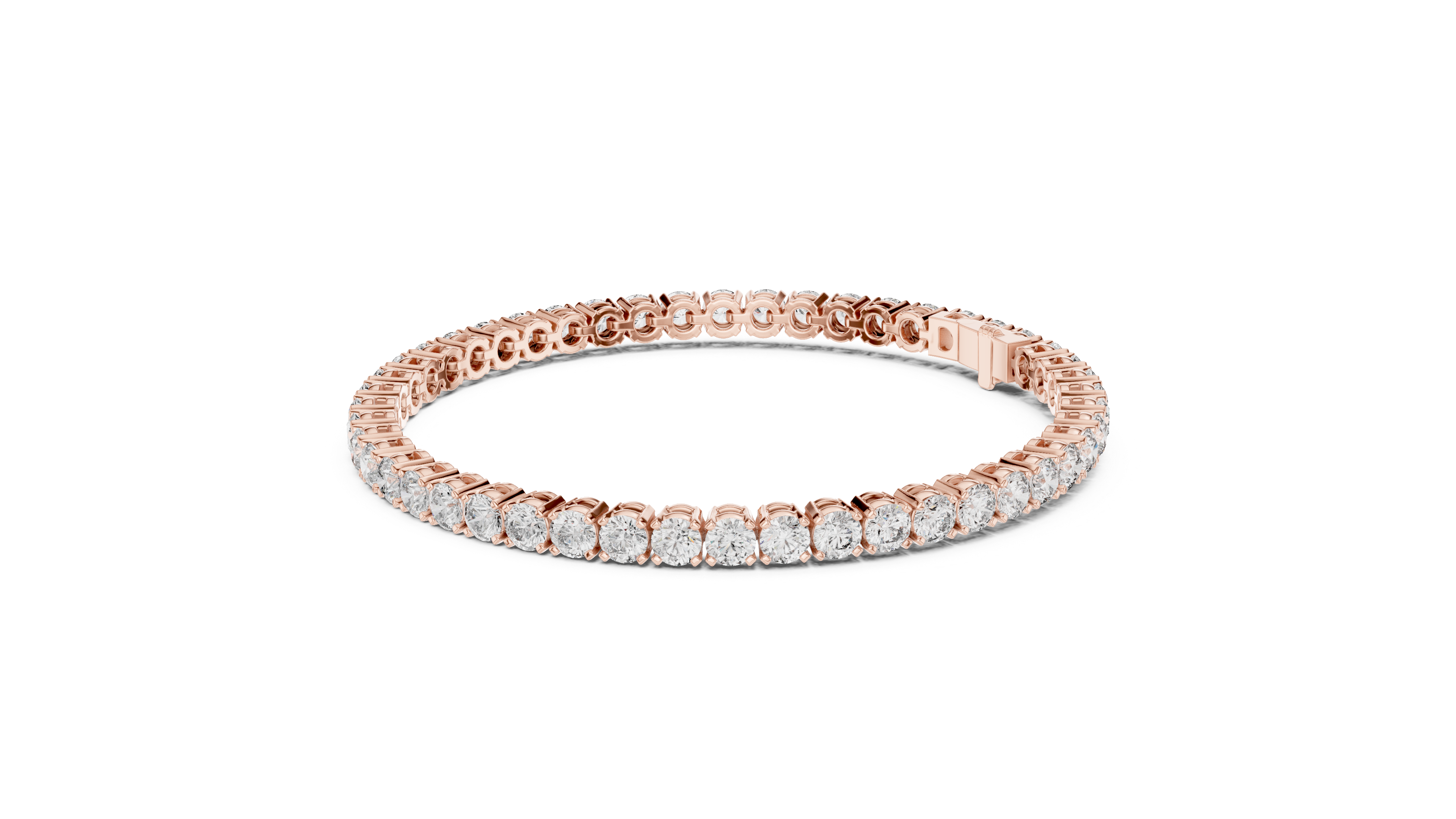 Diamond Collet Line Bracelet in Rose Gold - VYKA Diamonds