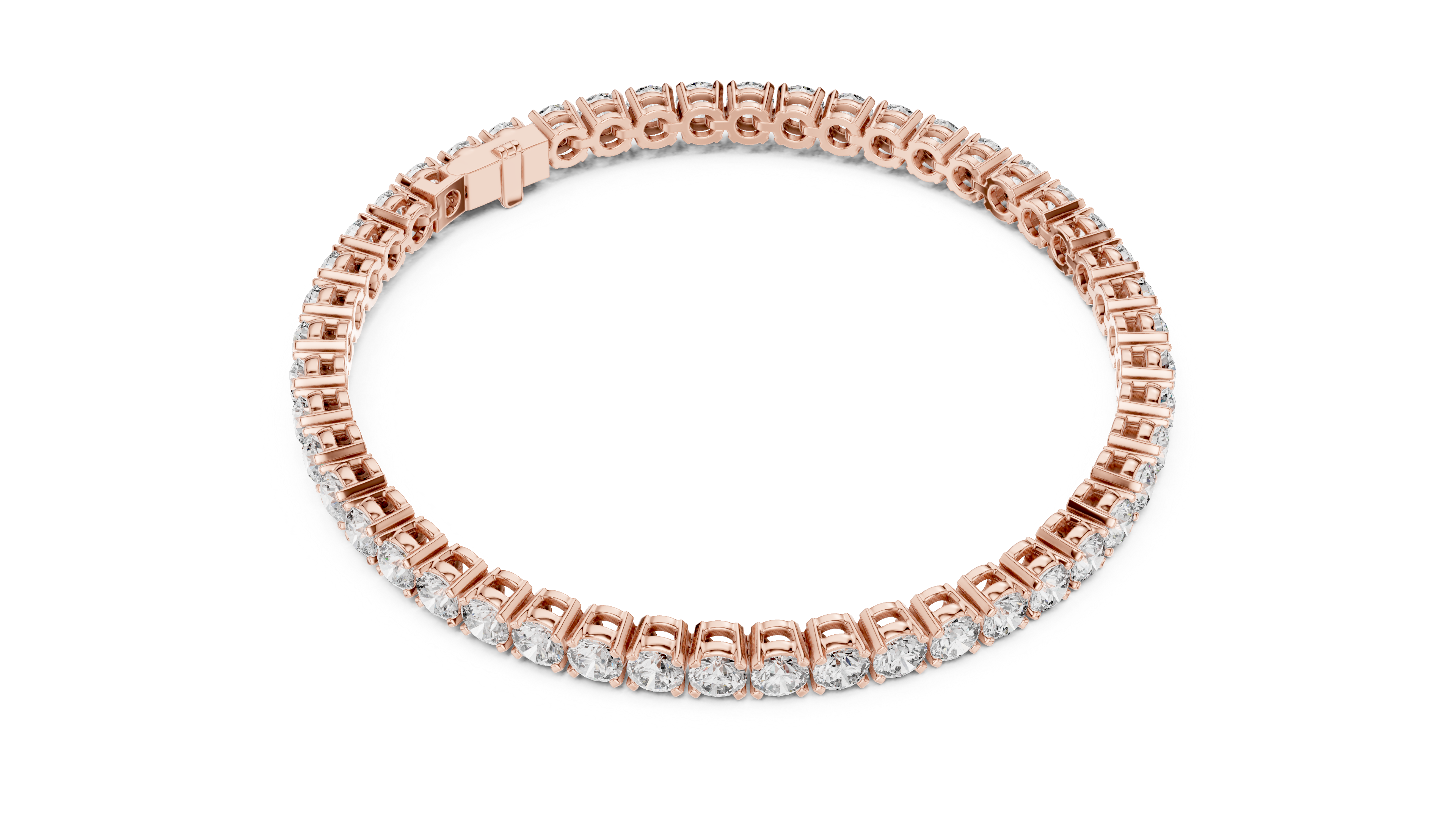 Diamond Collet Line Bracelet in Rose Gold - VYKA Diamonds