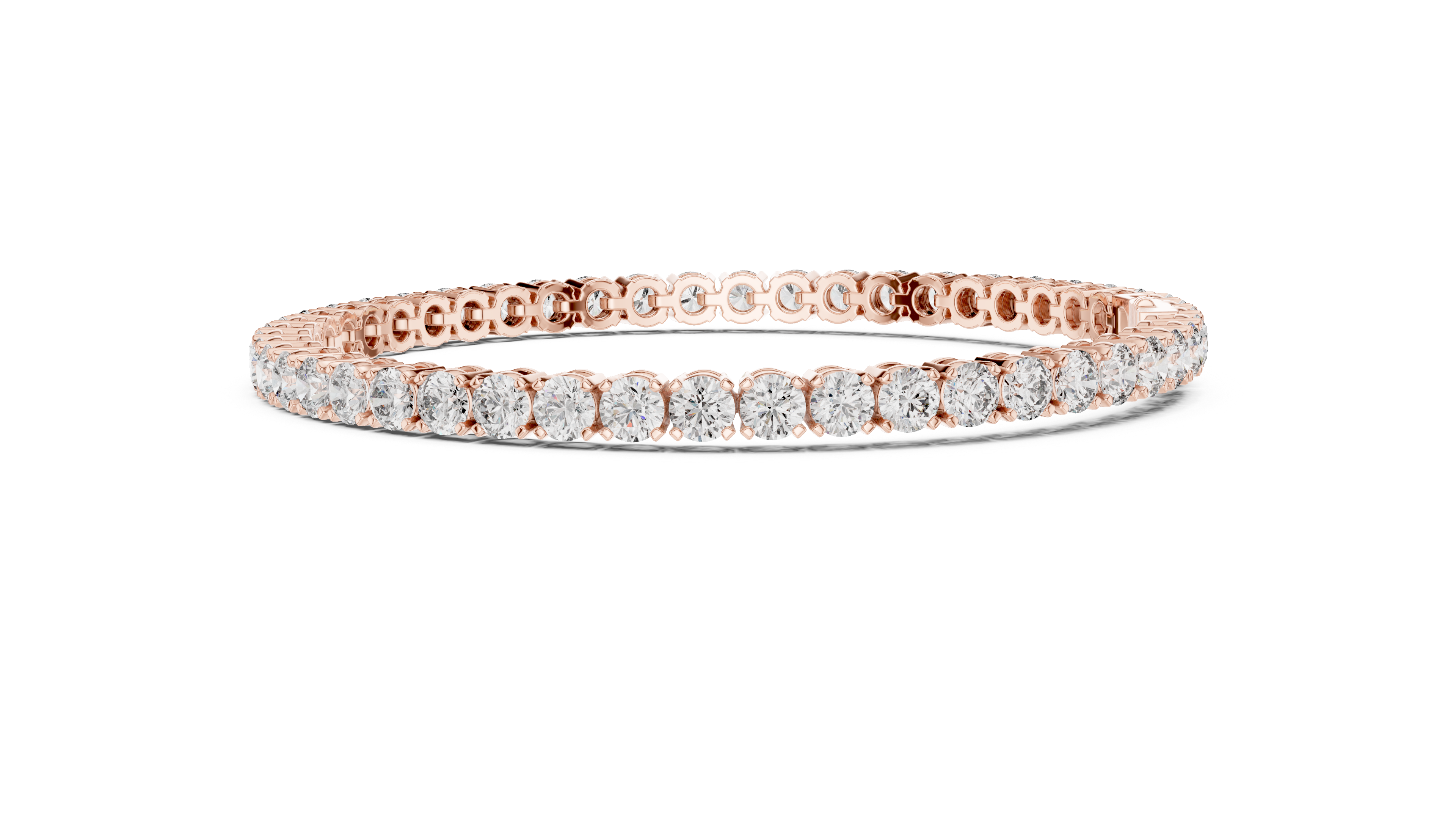 Diamond Collet Line Bracelet in Rose Gold - VYKA Diamonds