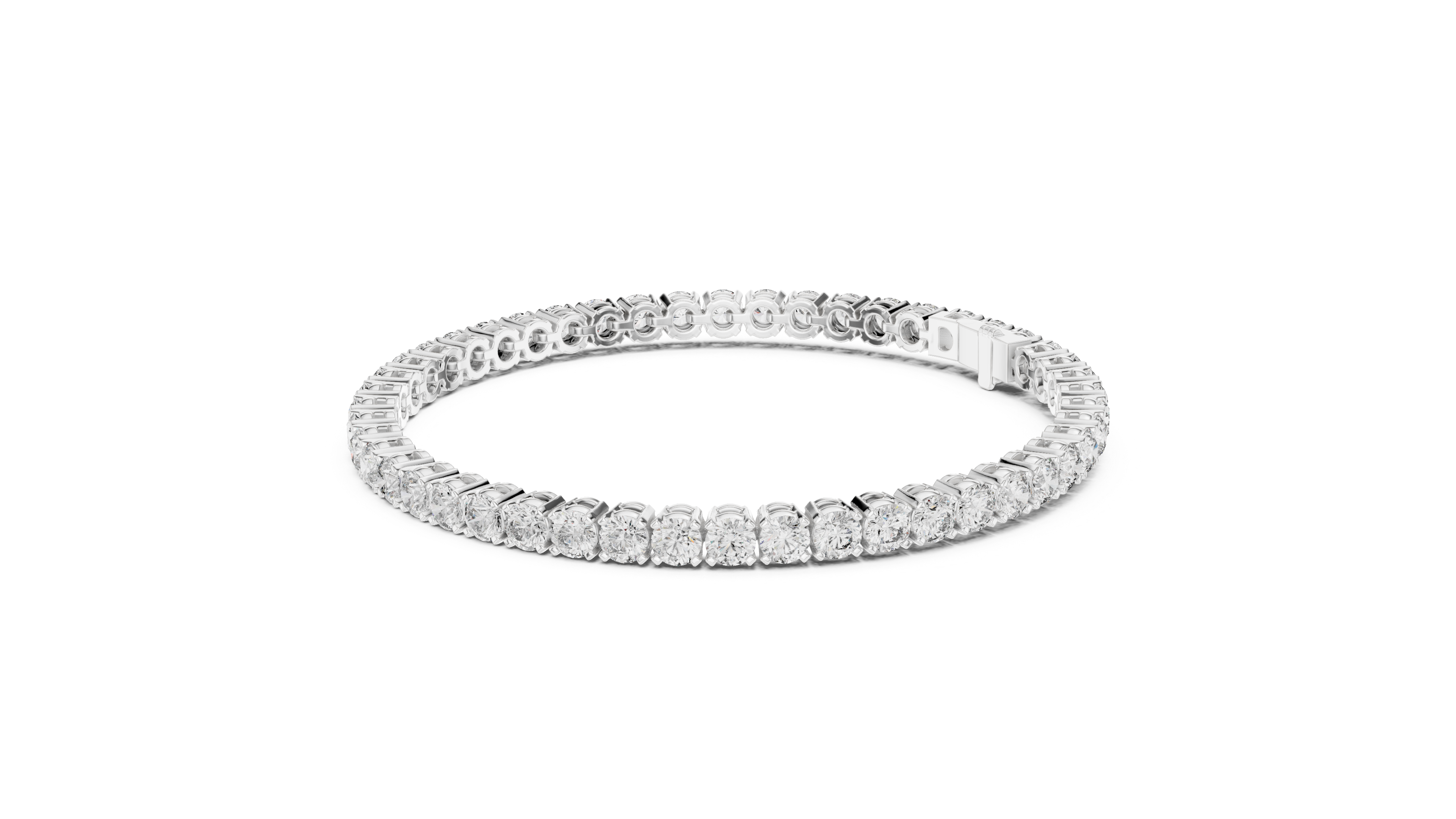 Diamond Collet Line Bracelet in White Gold - VYKA Diamonds