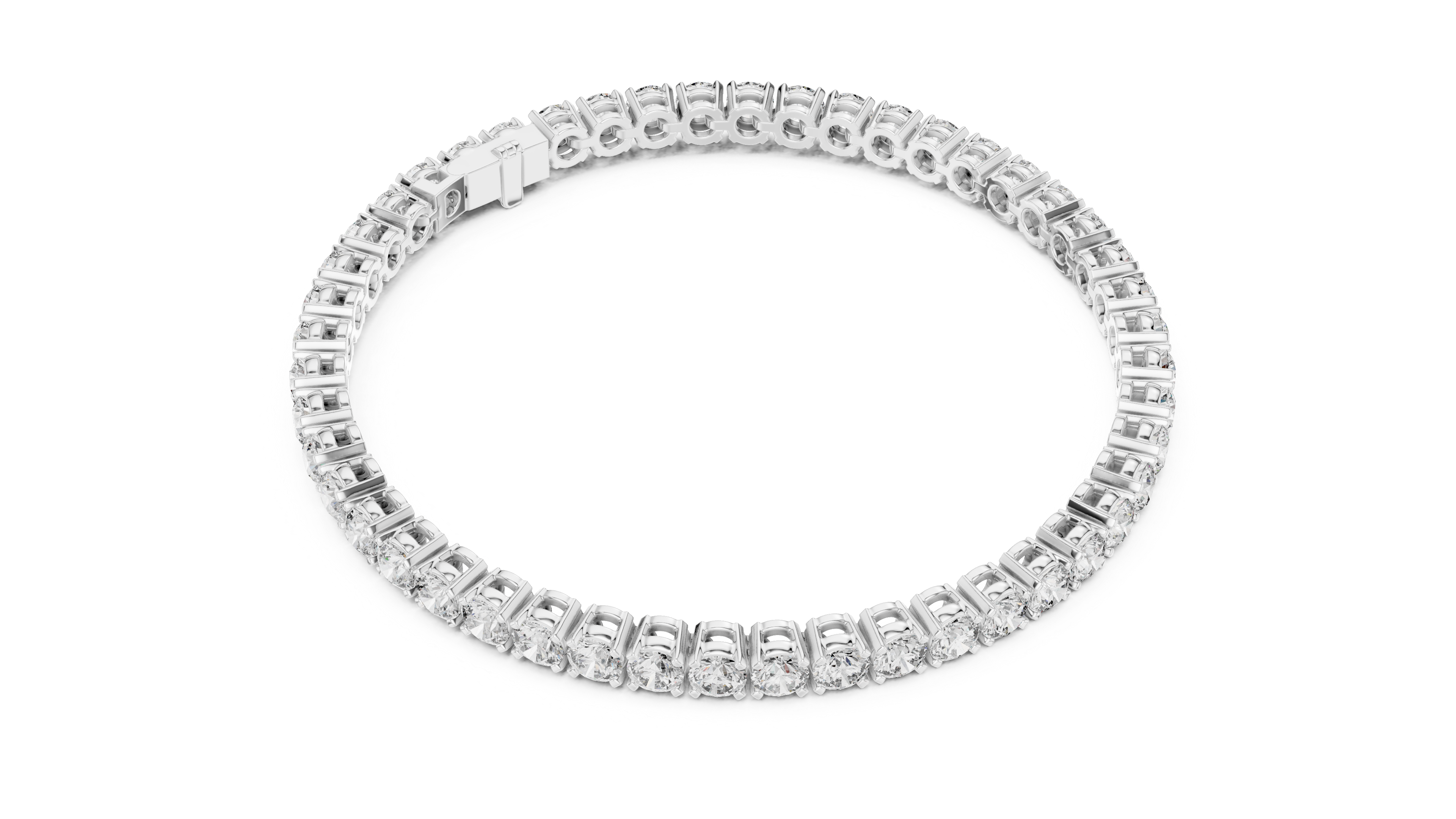 Diamond Collet Line Bracelet in White Gold - VYKA Diamonds