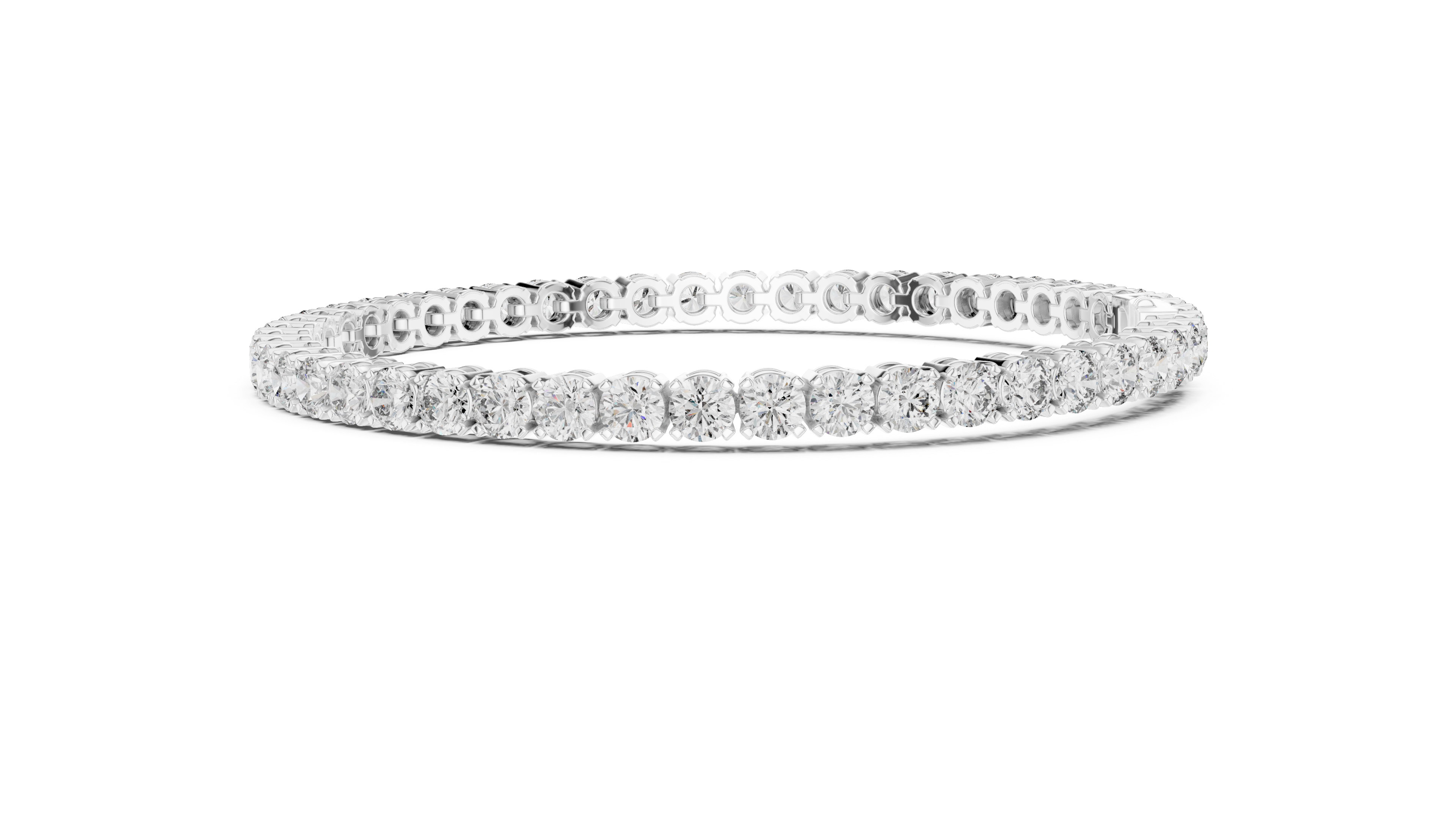 Diamond Collet Line Bracelet in White Gold - VYKA Diamonds