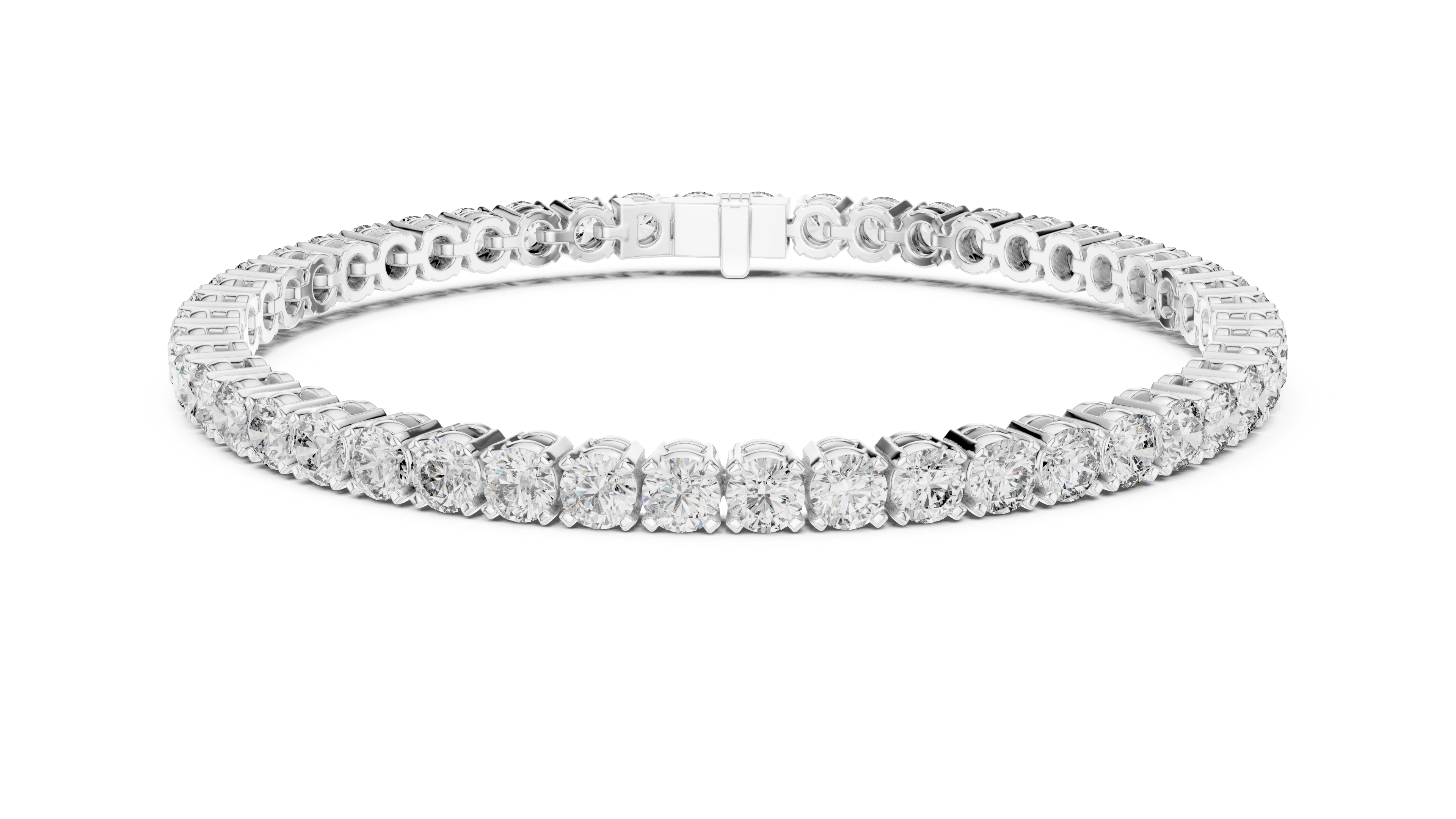 Diamond Collet Line Bracelet in White Gold - VYKA Diamonds
