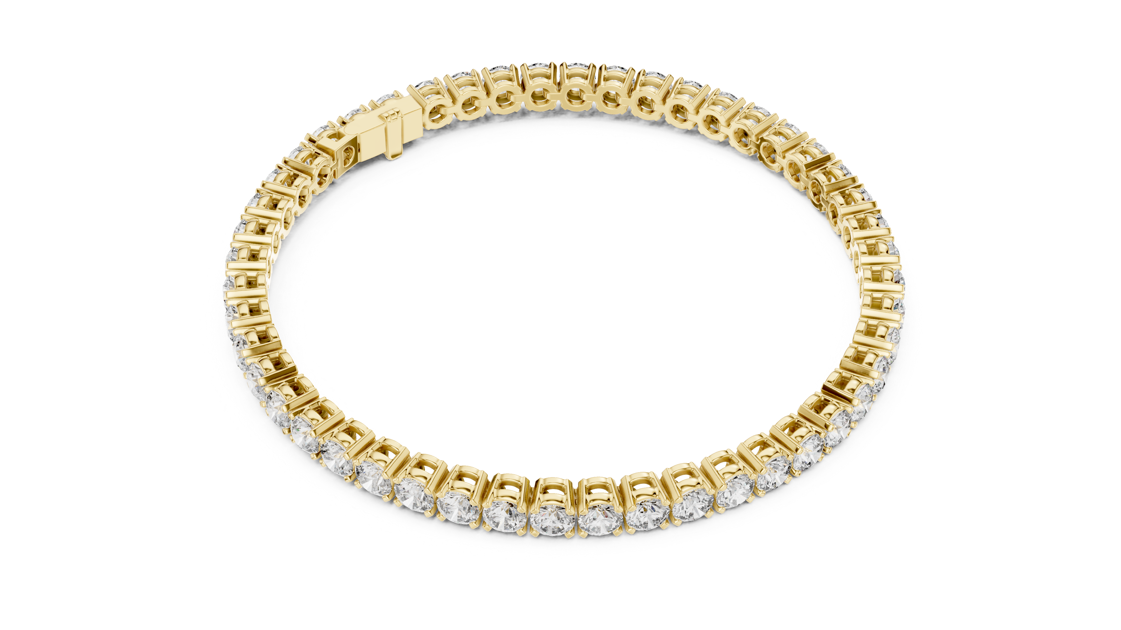 Diamond Collet Line Bracelet in Yellow Gold - VYKA Diamonds