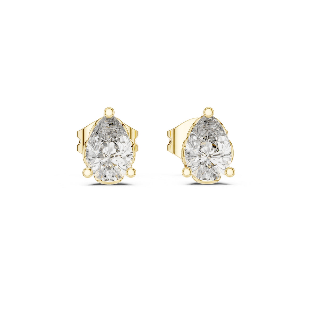 Heart Solitaire Diamond Stud Earrings