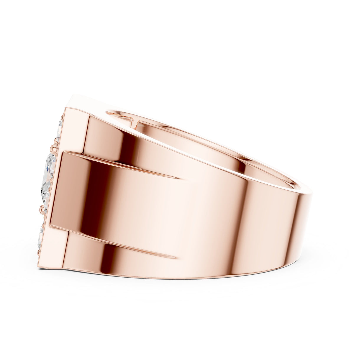 Princess Diamond Square Cluster Men's Ring