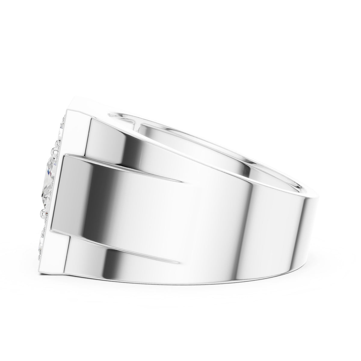 Princess Diamond Square Cluster Men's Ring