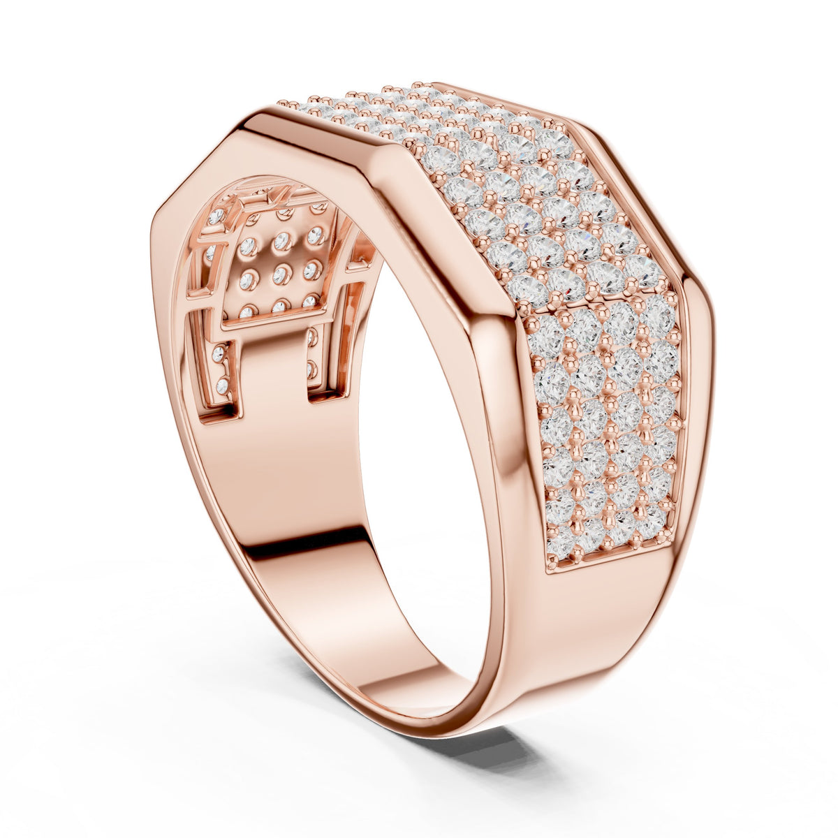 Wide Pavé Men's Diamond Band