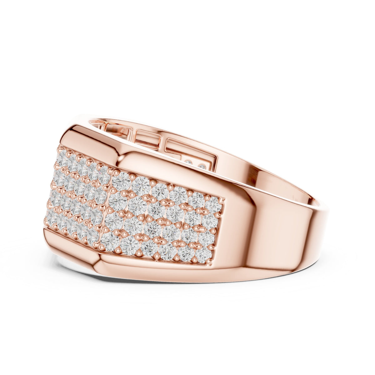 Wide Pavé Men's Diamond Band in Rose Gold - VYKA Diamonds