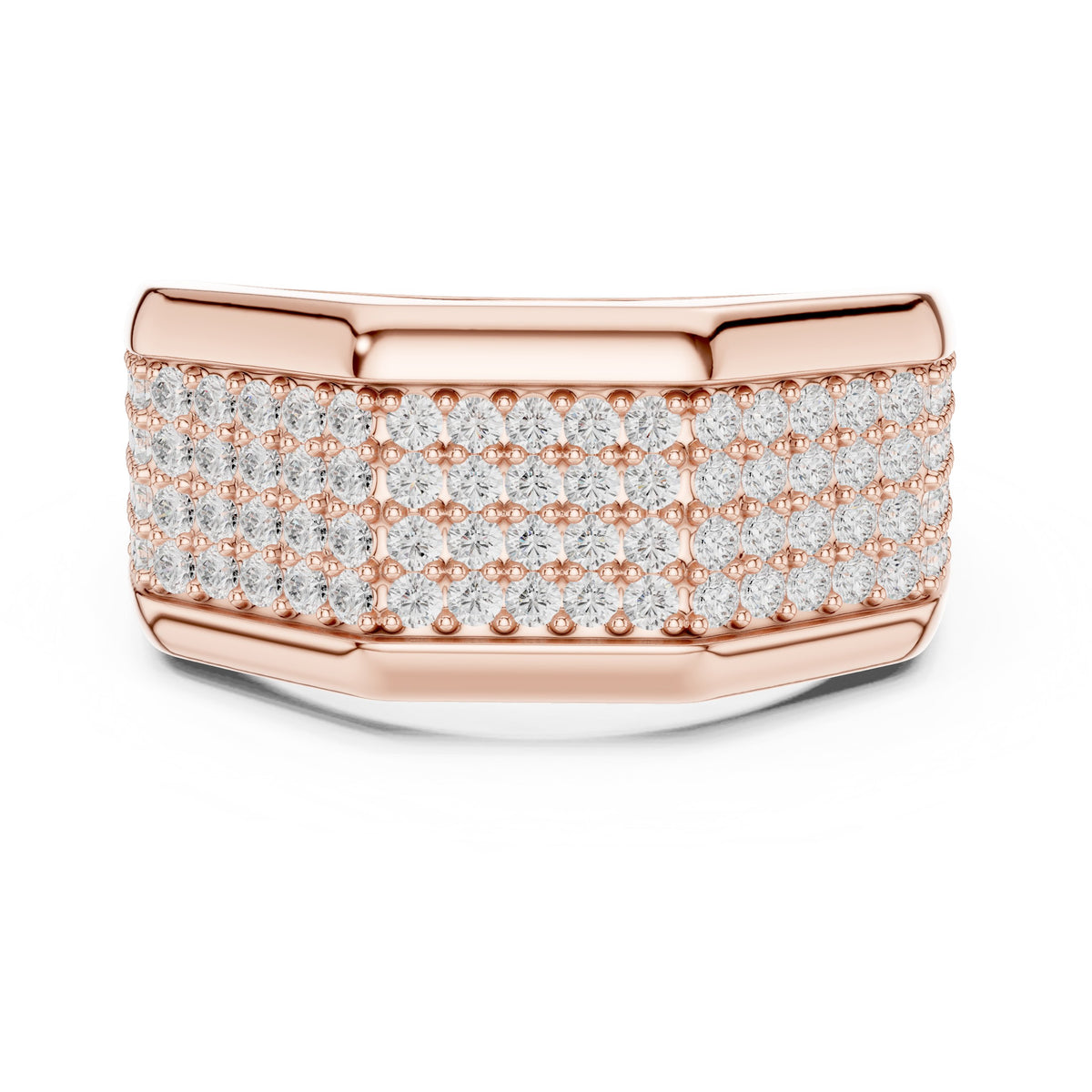 Wide Pavé Men's Diamond Band