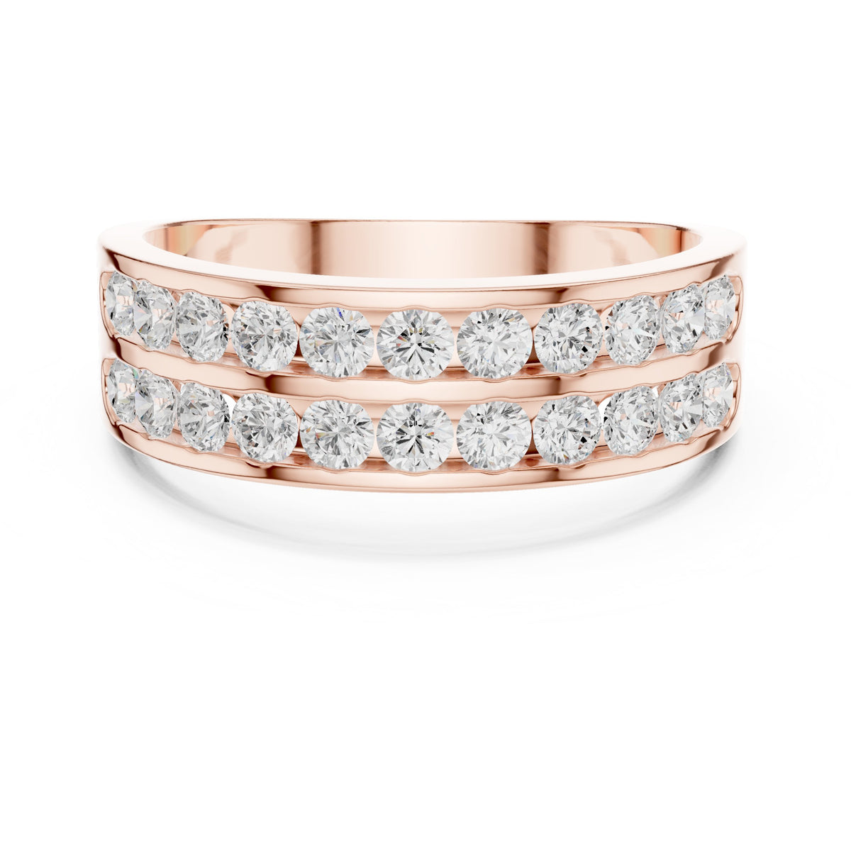 Two Row Channel Set Men's Diamond Band