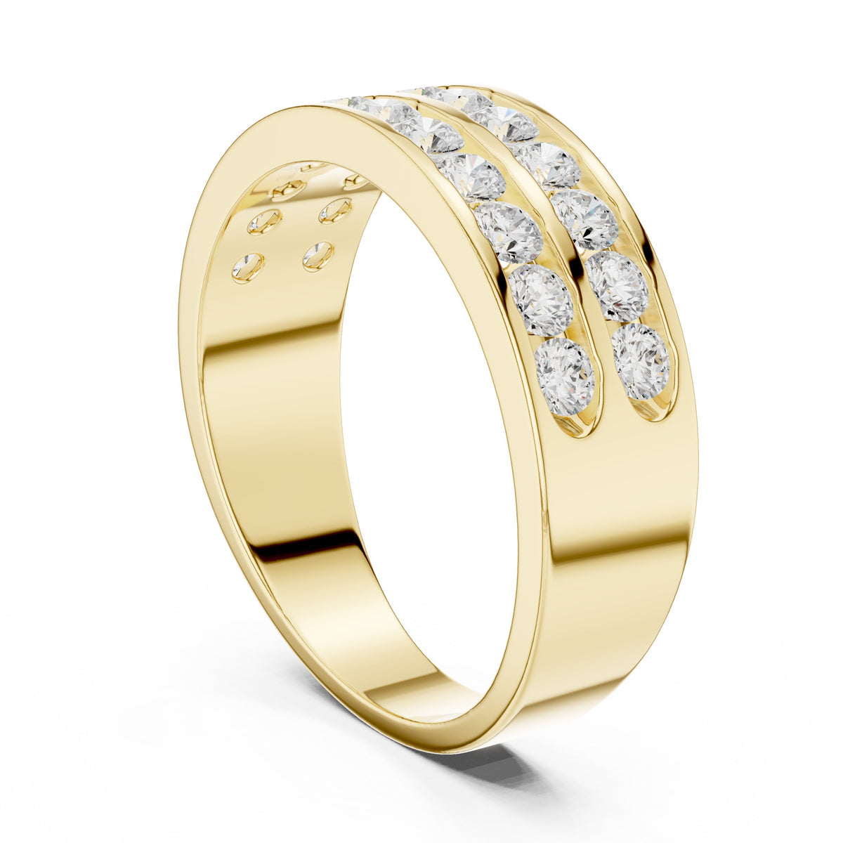Two Row Channel Set Men's Diamond Band