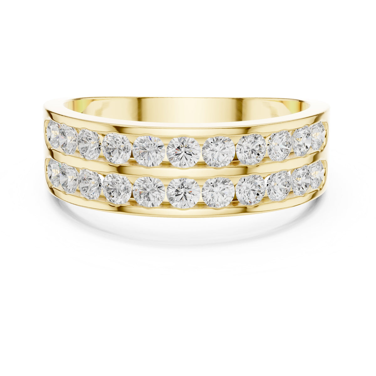 Two Row Channel Set Men's Diamond Band