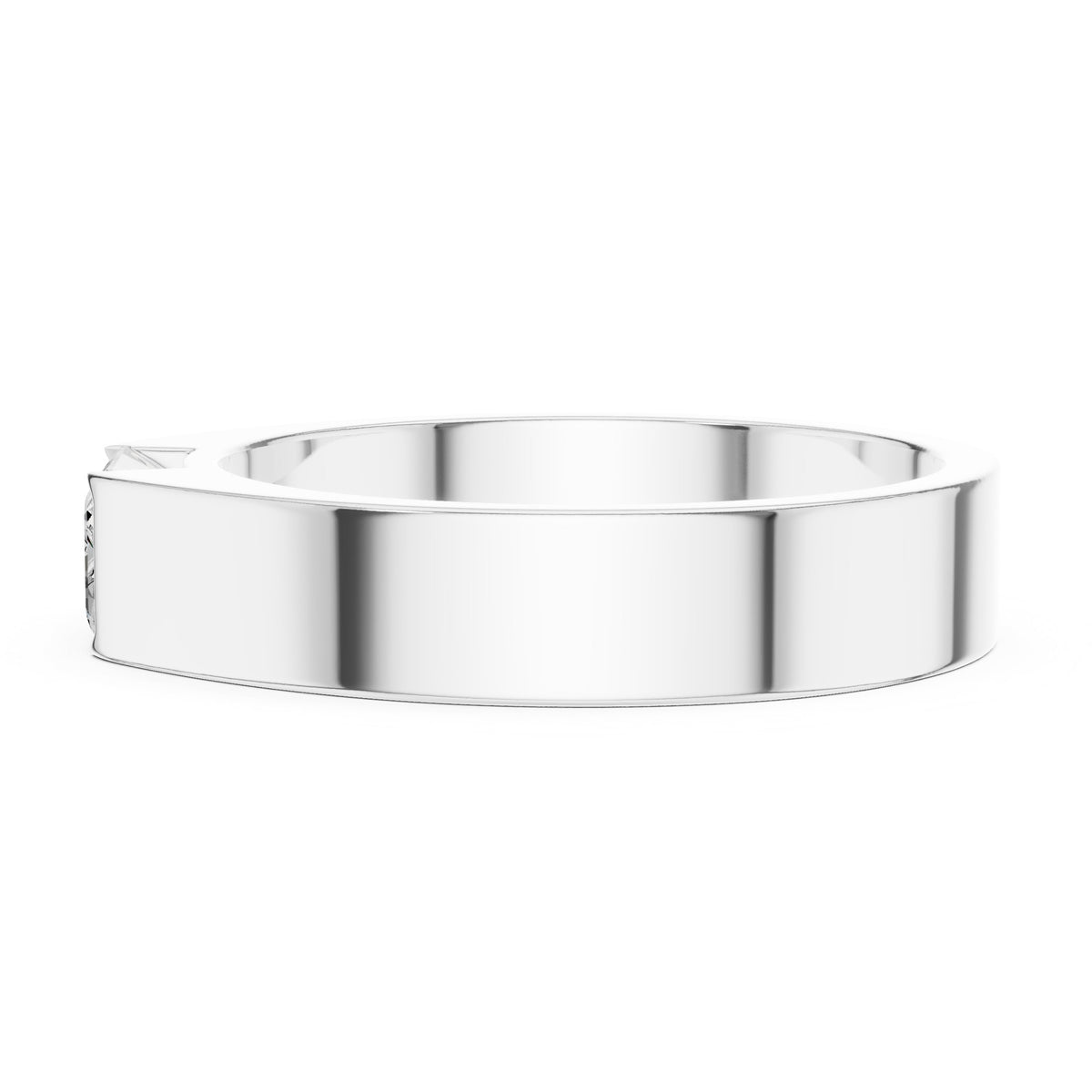 East-West Emerald Cut Diamond Men's Band