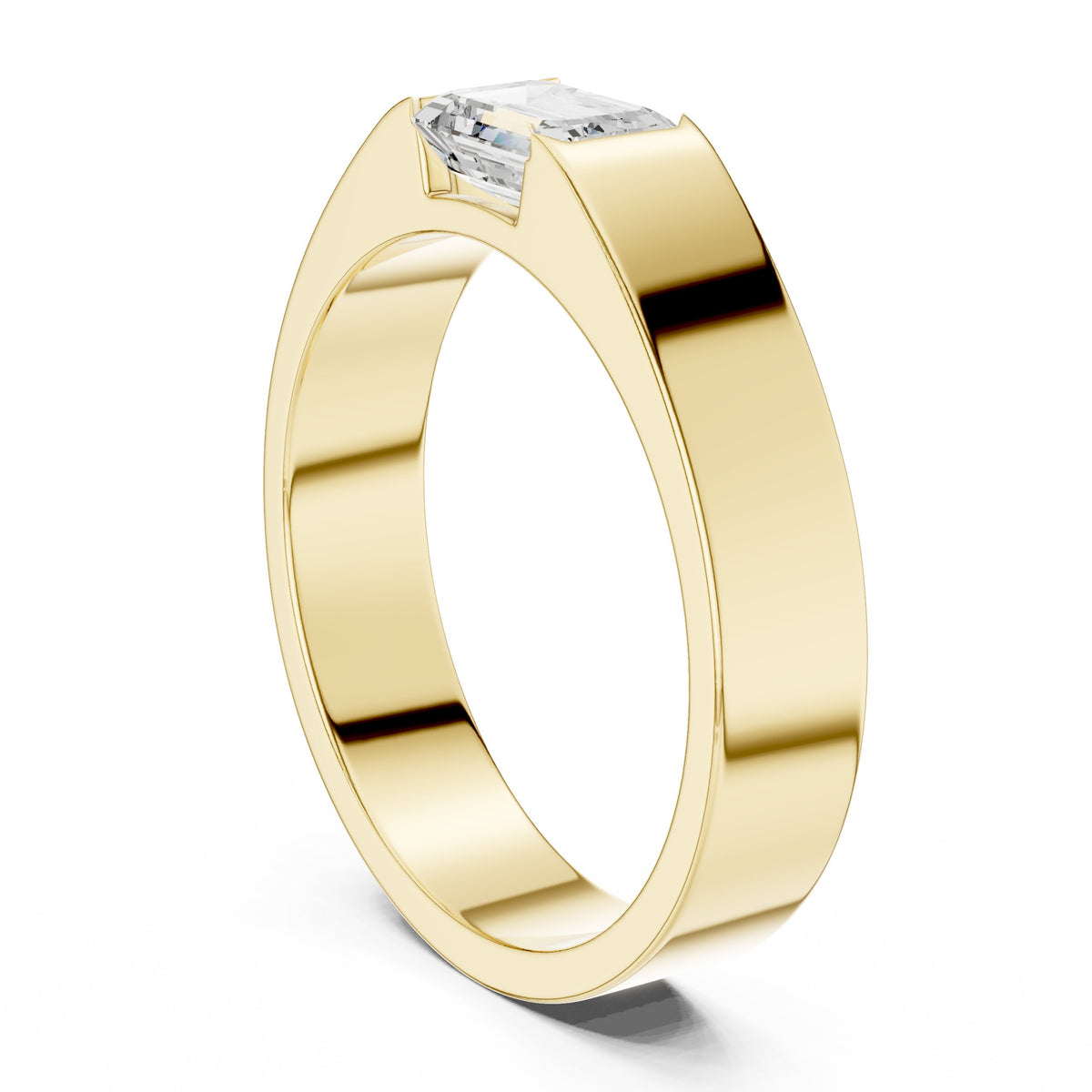 East-West Set Diamond Men's Band in Yellow Gold - VYKA Diamonds