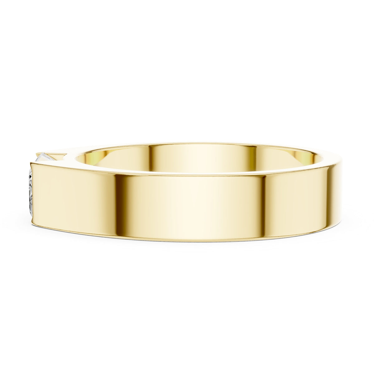 East-West Set Diamond Men's Band in Yellow Gold - VYKA Diamonds