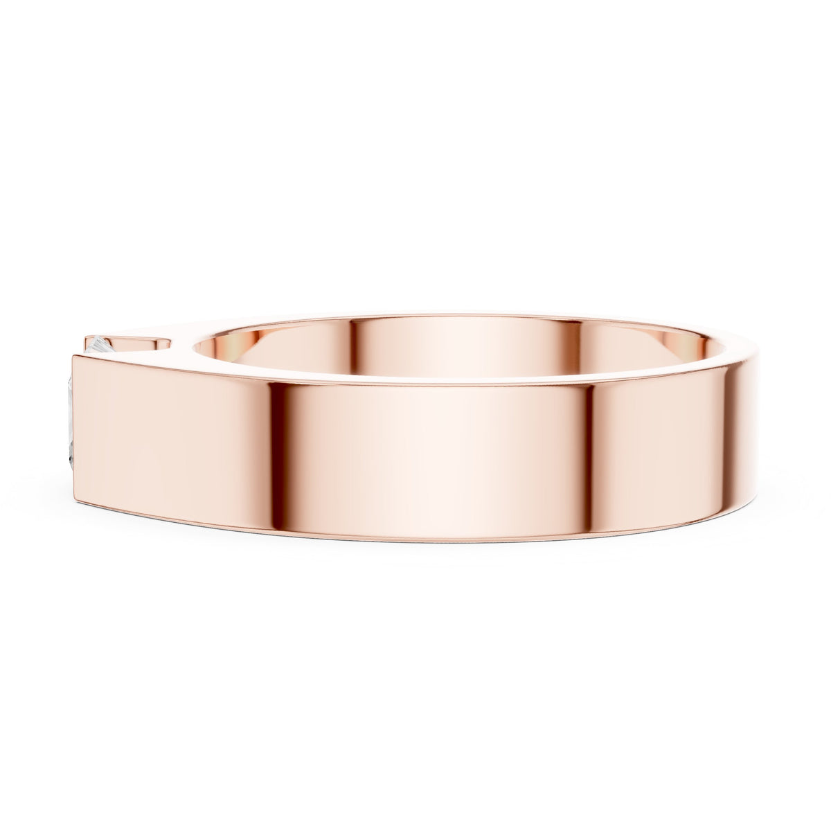 Tension Set Diamond Men's Ring in Rose Gold - VYKA Diamonds
