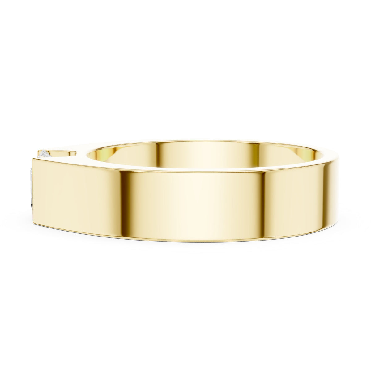 Tension Set Diamond Men's Ring in Yellow Gold - VYKA Diamonds