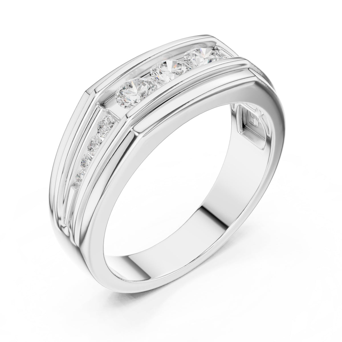 Graduated Channel Men's Diamond Band