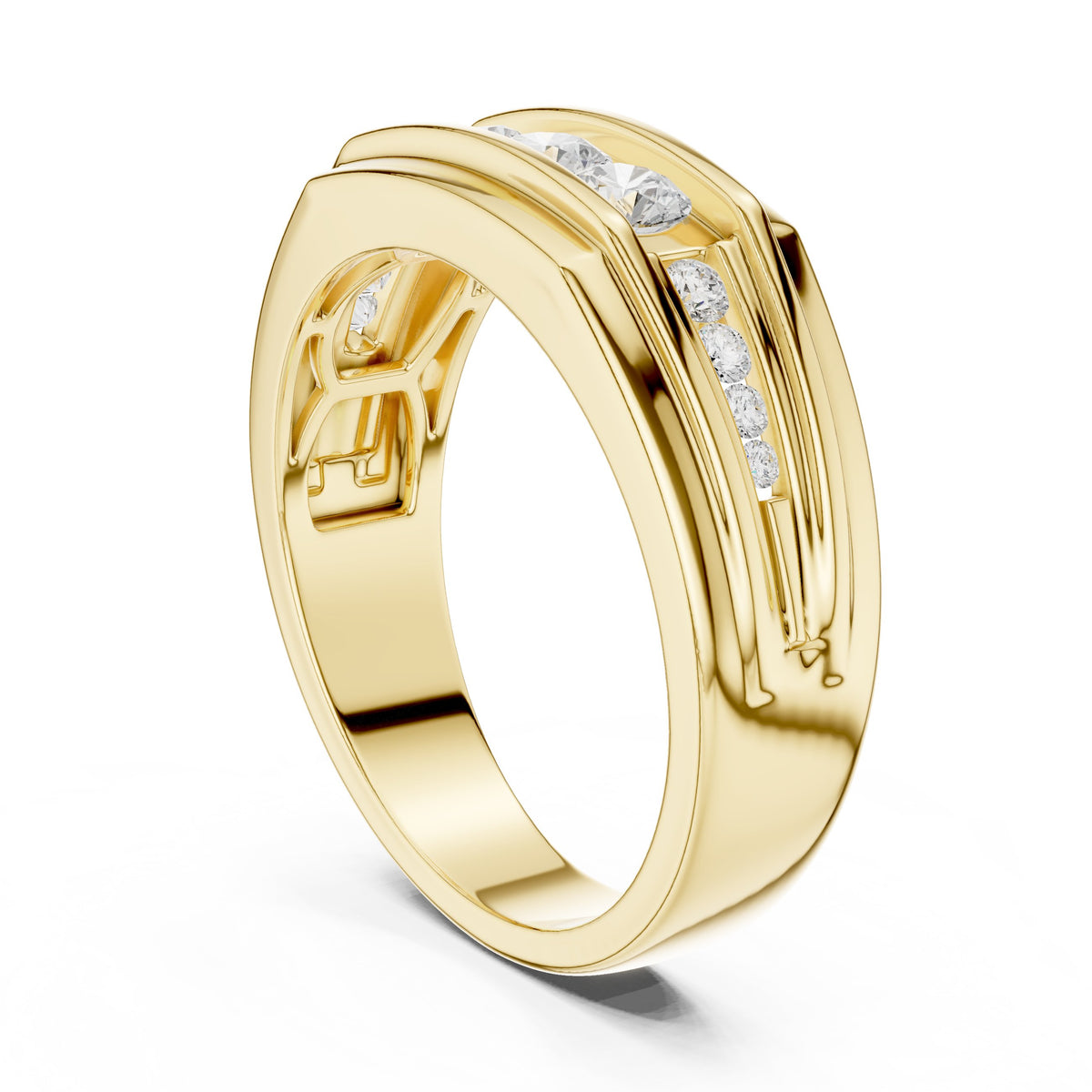 Graduated Channel Men's Diamond Band