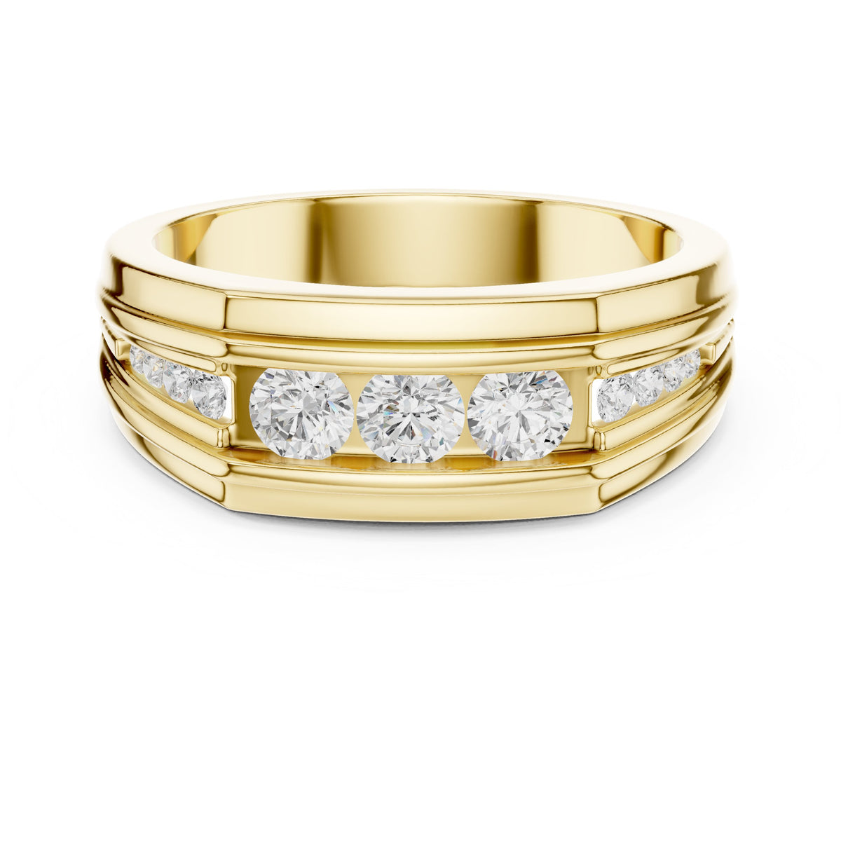 Graduated Channel Men's Diamond Band