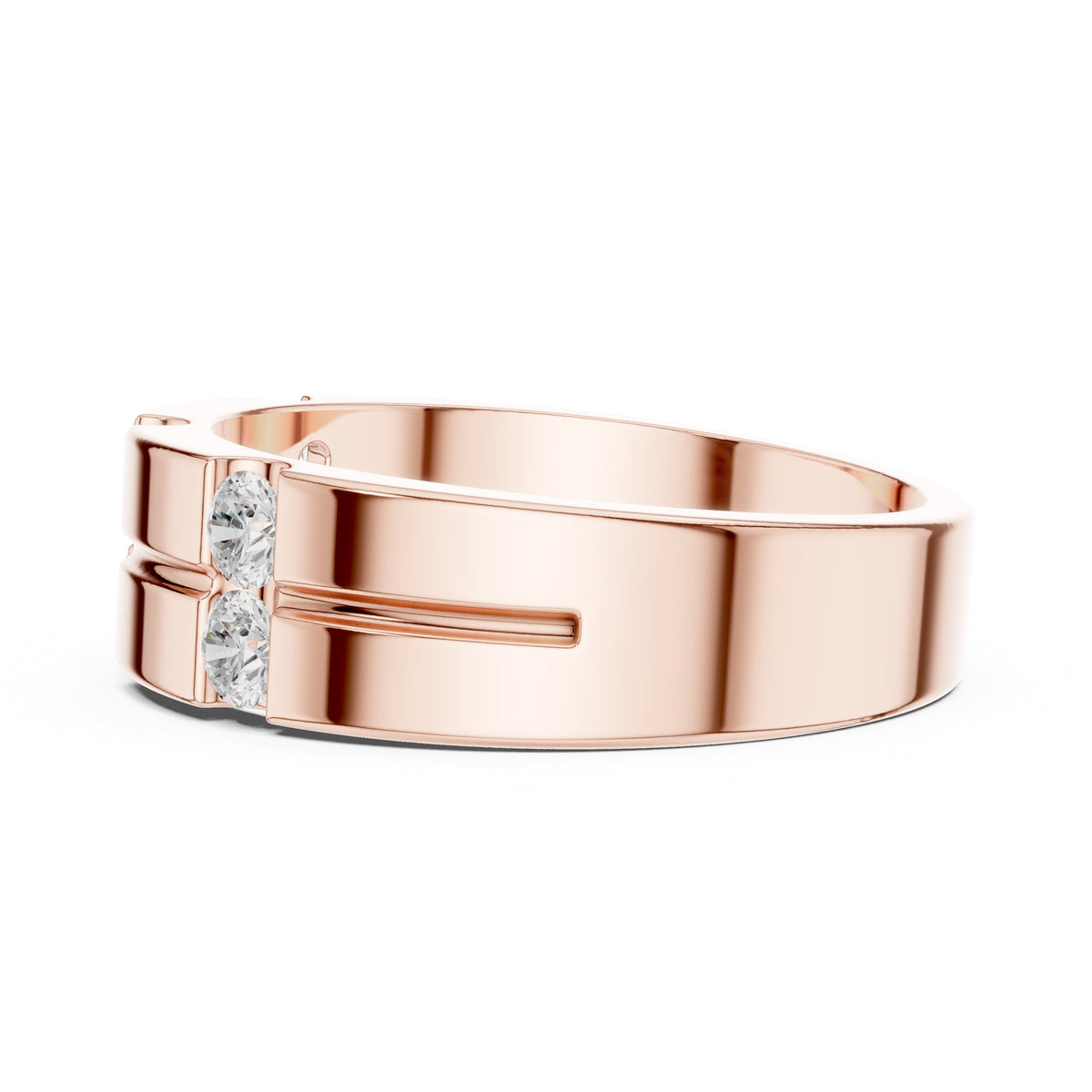 Vertical Channel Men's Diamond Band